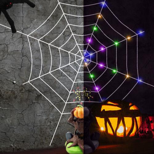 Light Up Spiders Web - 100 LED Halloween Decoration Giant Spider Web Lights
