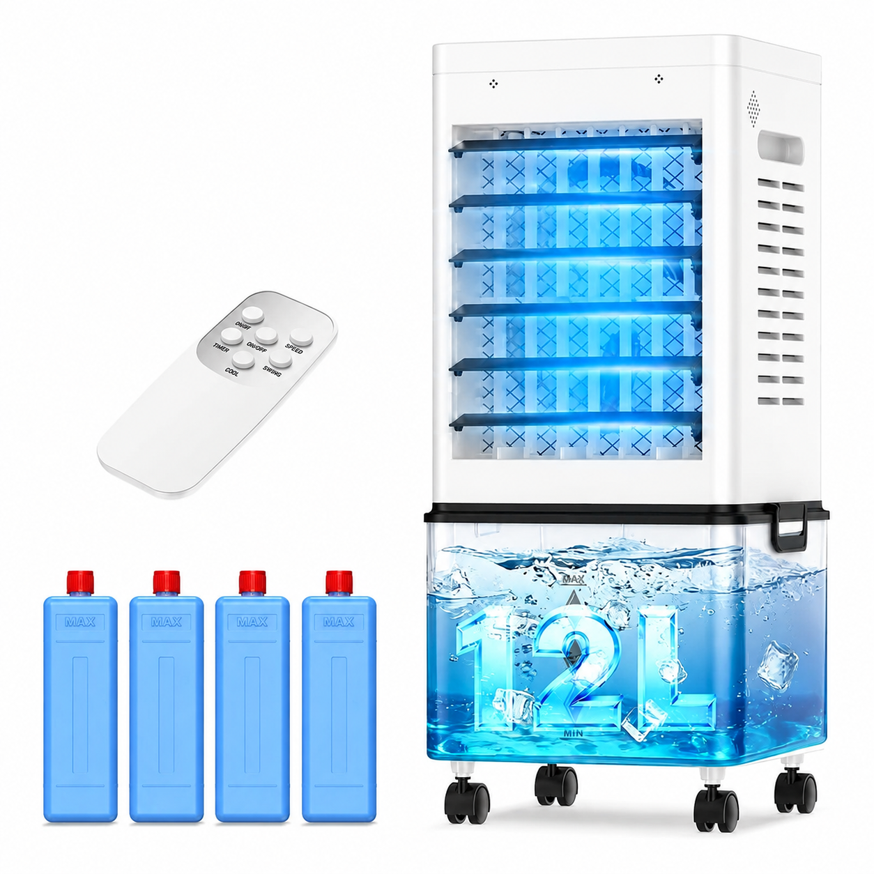 Portable Air Conditioner - 2L/4L/5L Air Cooler Evaporative Oscillating Unit Ice Fan W/ Remote Swing AC