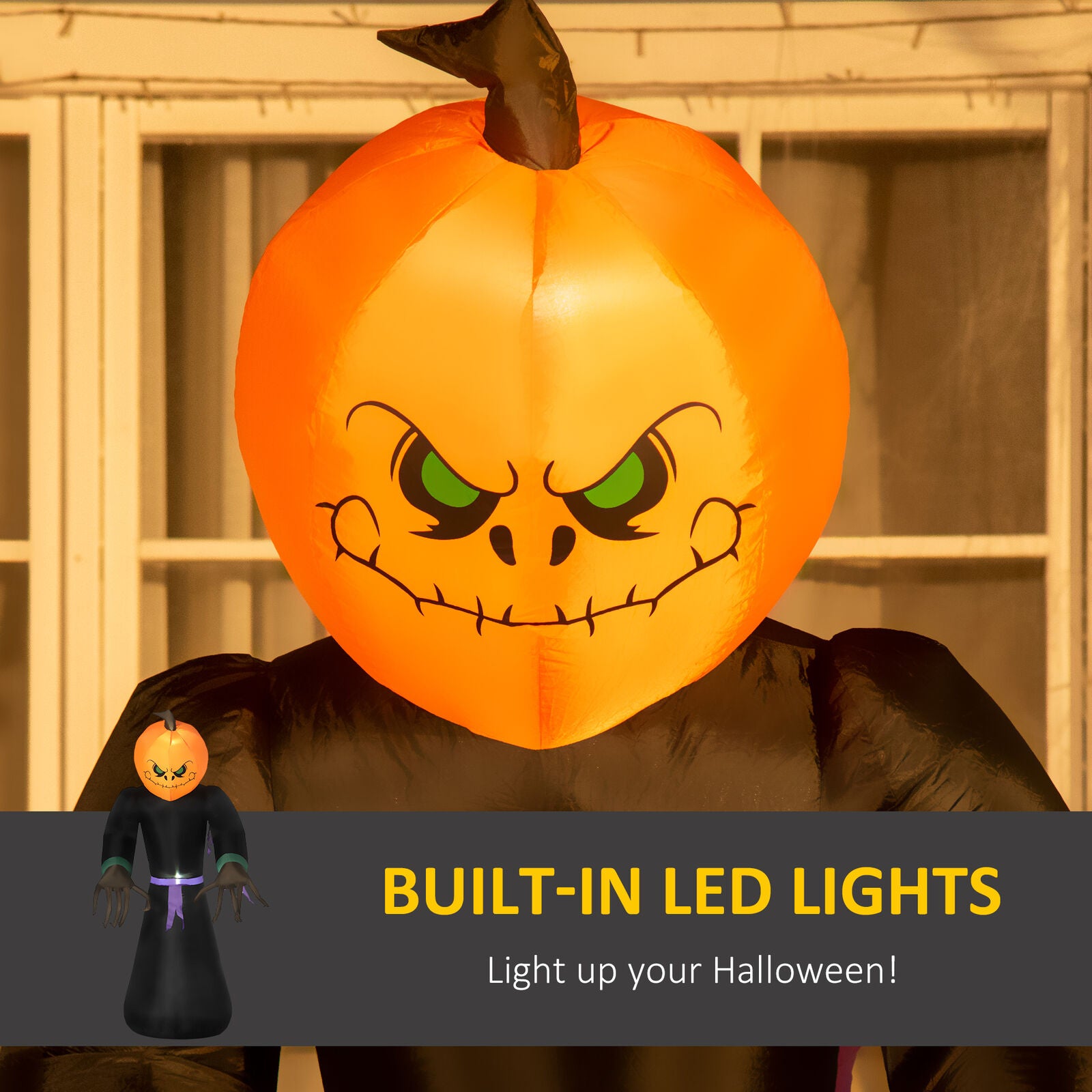 Halloween Inflatable UK - Inflatable 2.4m Tall Pumpkin Man Halloween