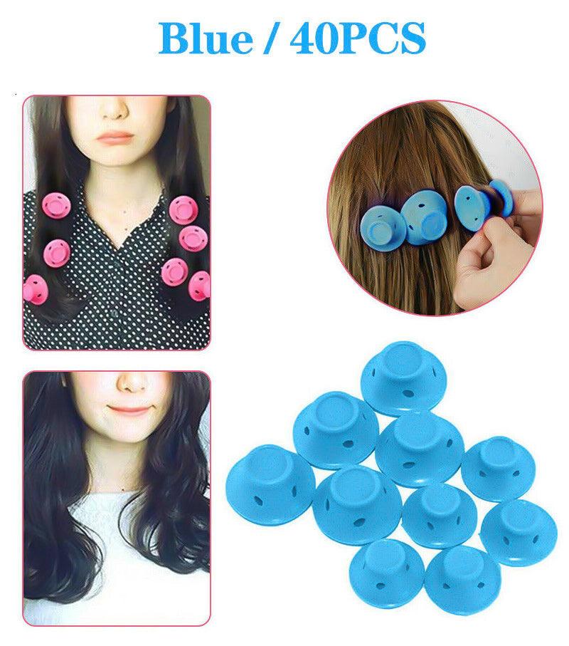 Spoolies Hair Curlers UK - 20/40PCS No Heat Silicone DIY Soft Magic Hair Curlers