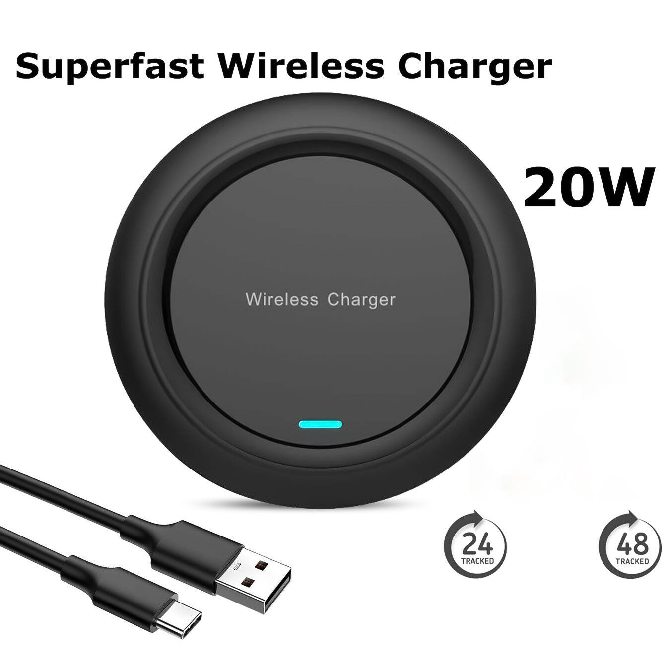 Wireless Phone Charger - 20W Fast Wireless Charger for iPhone & Samsung Galaxy S Series