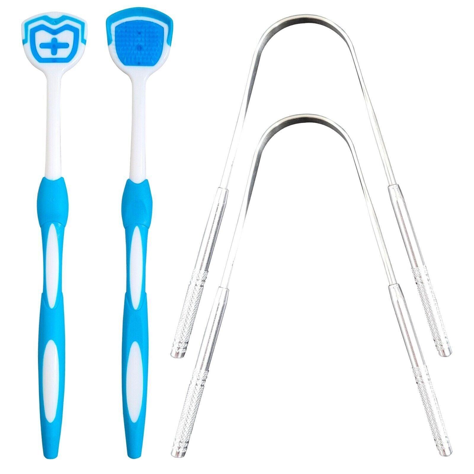 Best Tongue Scraper UK - 4pk Tongue Scraper Tounge Brush Cleaning Cleaner