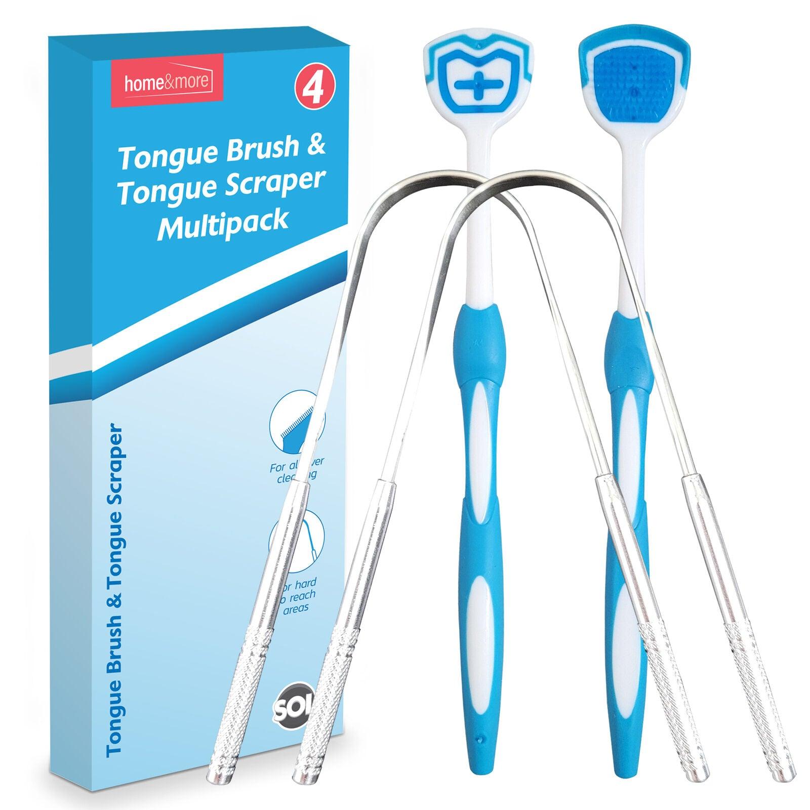 Best Tongue Scraper UK - 4pk Tongue Scraper Tounge Brush Cleaning Cleaner