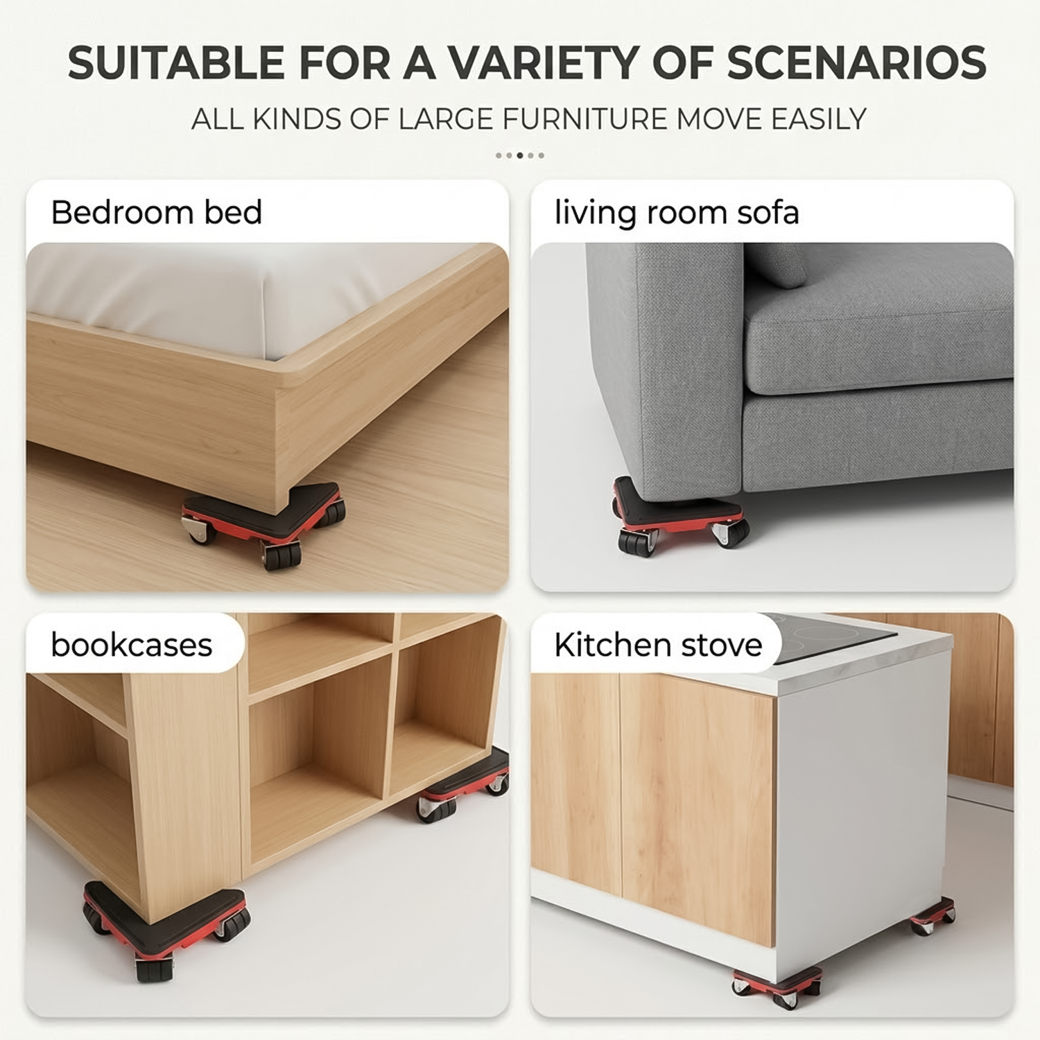 Furniture Moving Wheels - Heavy Furniture Lifter Shifter Remover Roller Wheels Moving Mover Tools Kit Set