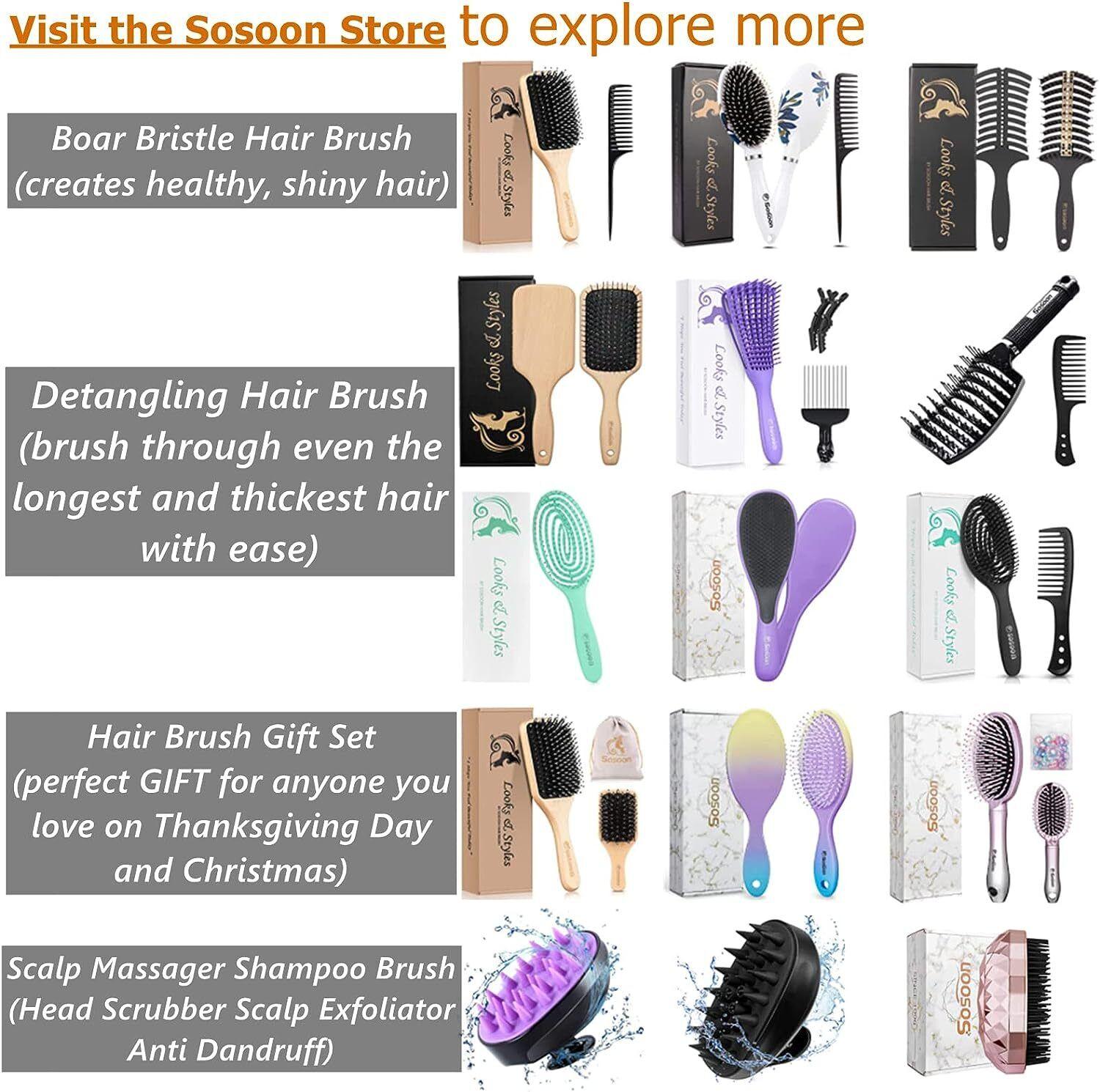 Luxury Hair Brush Set - 5pk Hair Brush Set for Women