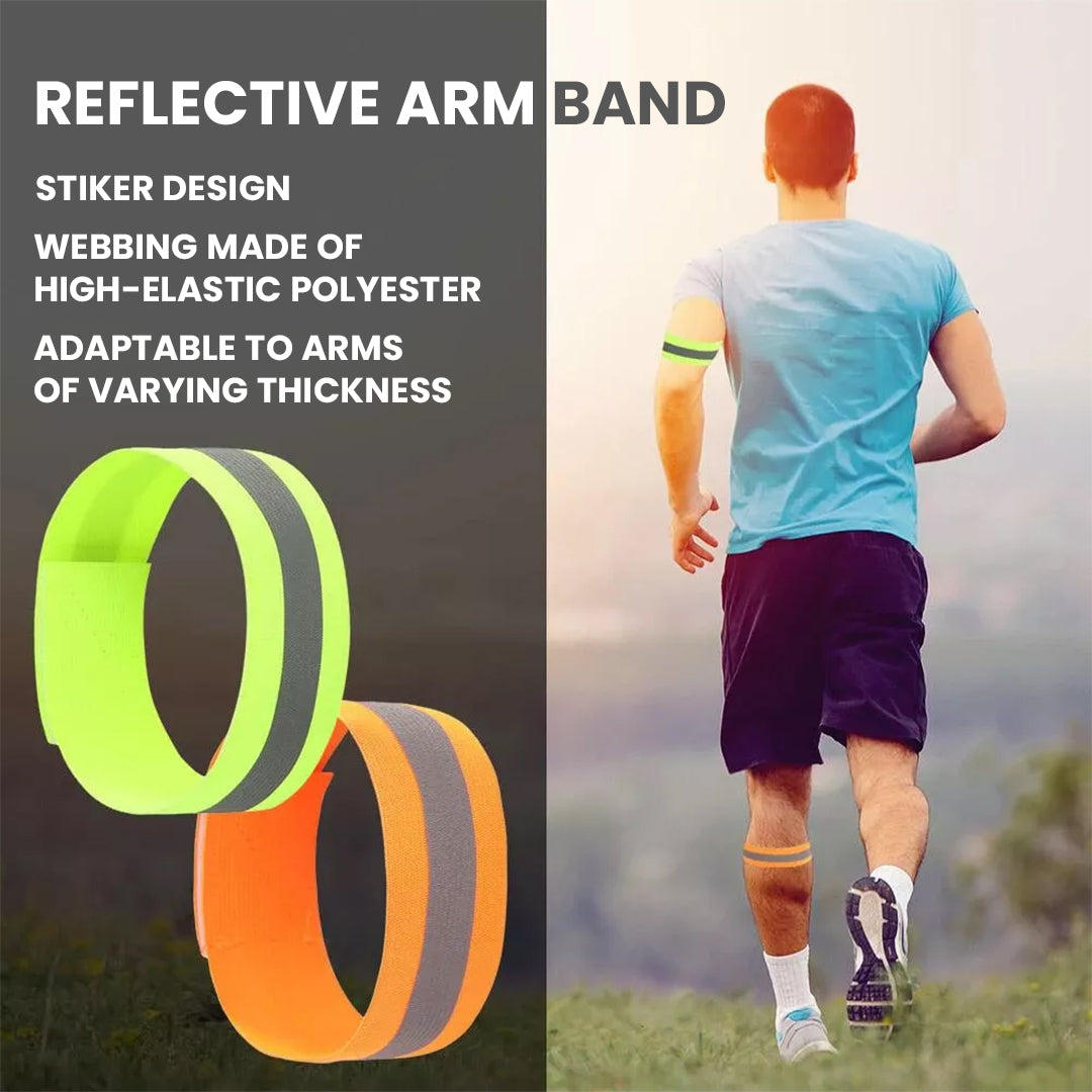 Adjustable high-visibility reflective band for safety