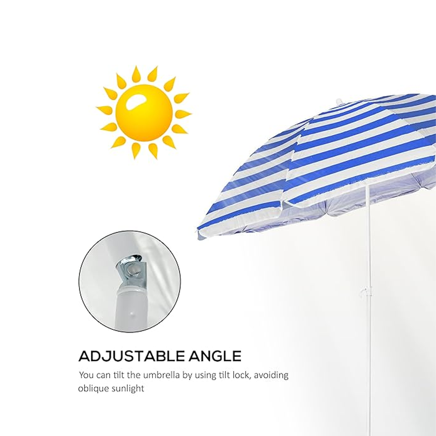 Adjustable tilt outdoor patio umbrella