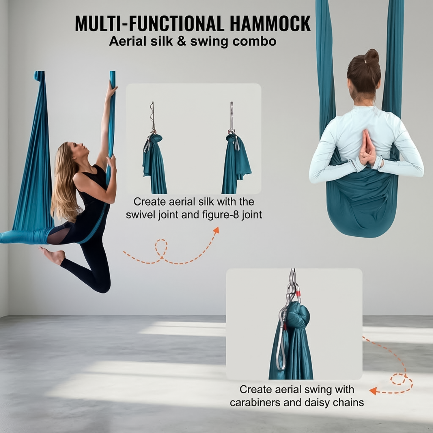 Aerial Yoga Hammock Swing Set - Anti-Gravity Inversion & Yoga Support | UK