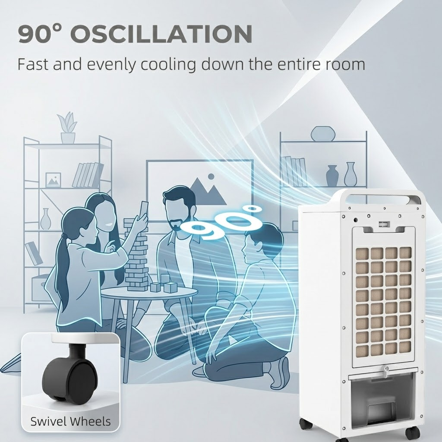 Portable Air Conditioner - 2L/4L/5L Air Cooler Evaporative Oscillating Unit Ice Fan W/ Remote Swing AC