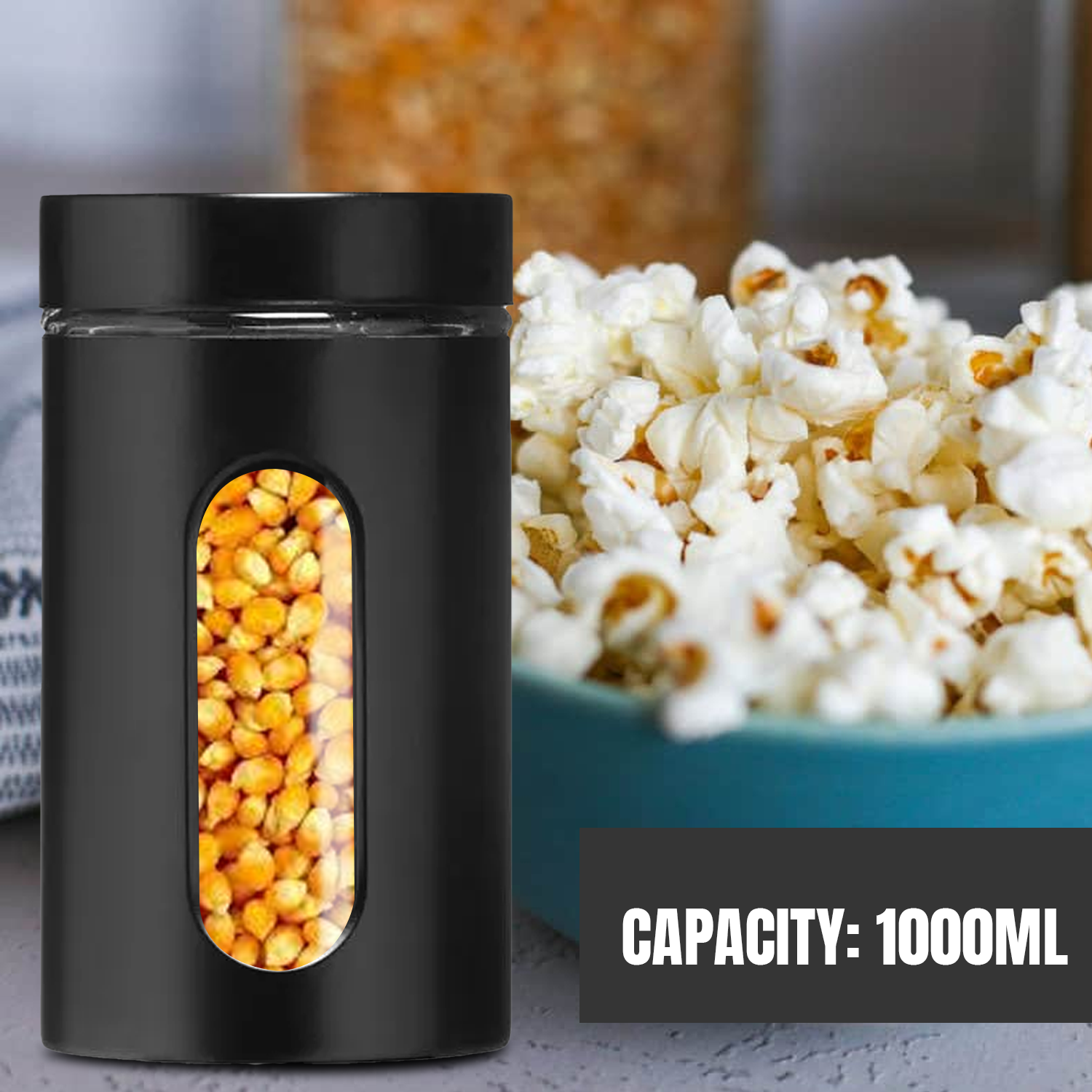 Airtight storage canisters with wooden lids