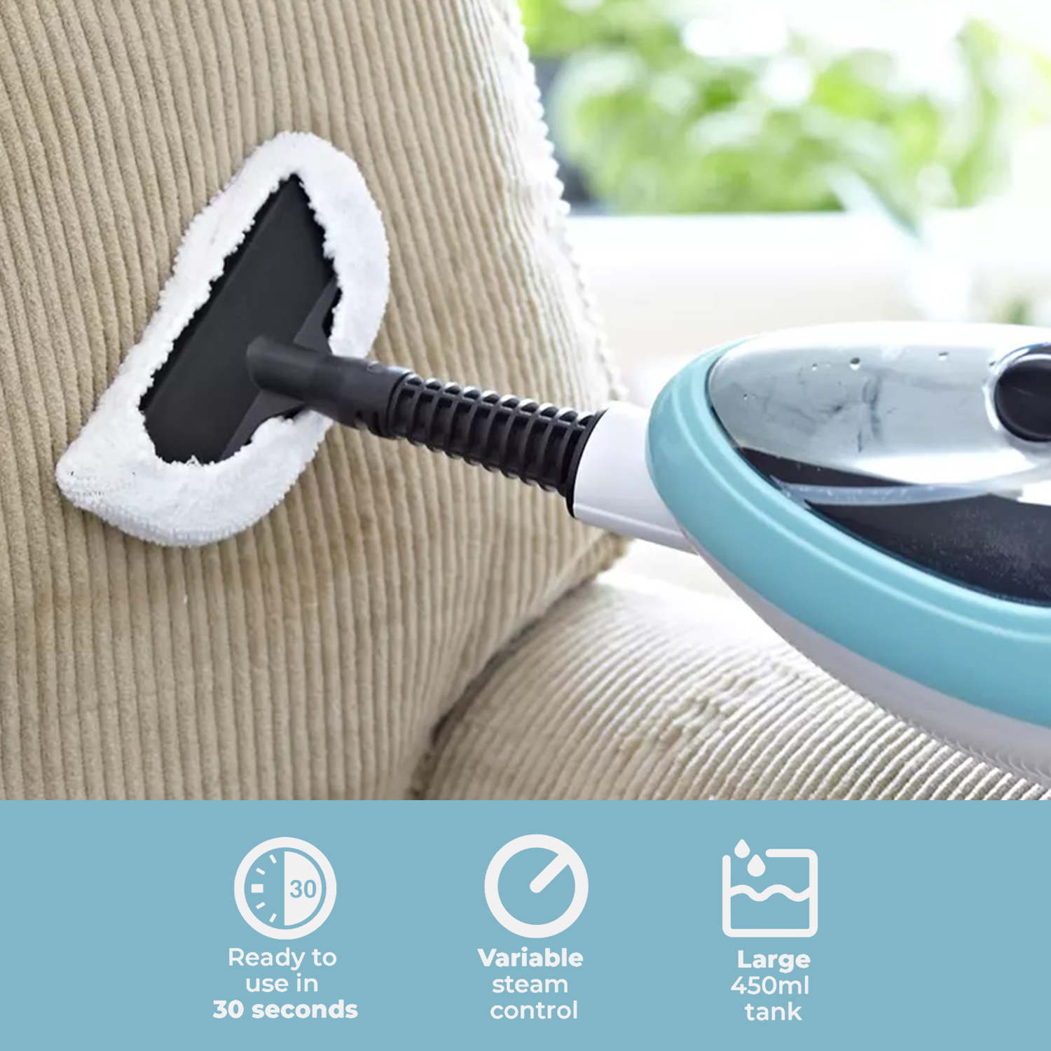 All-in-one steam mop for kitchen and bathroom