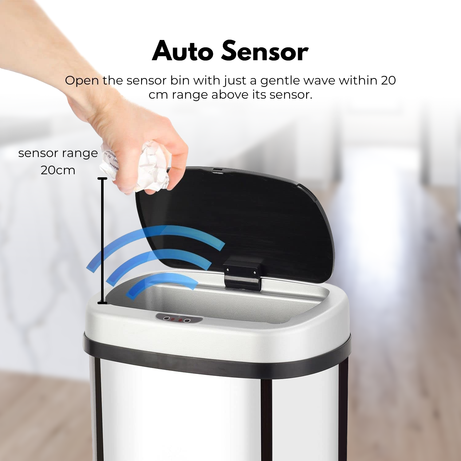 Automatic kitchen bin with odor control