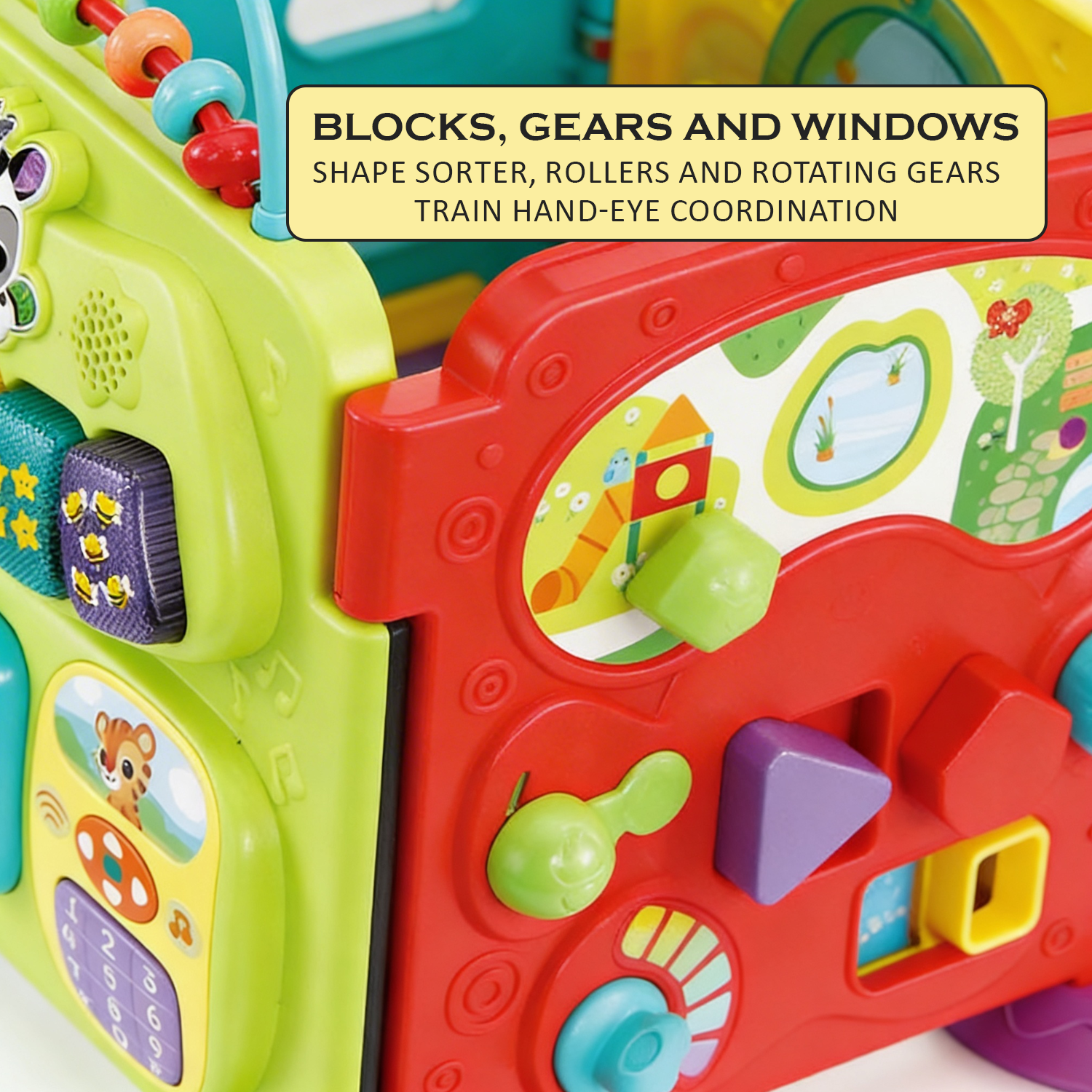Baby activity cube toy for motor skill development