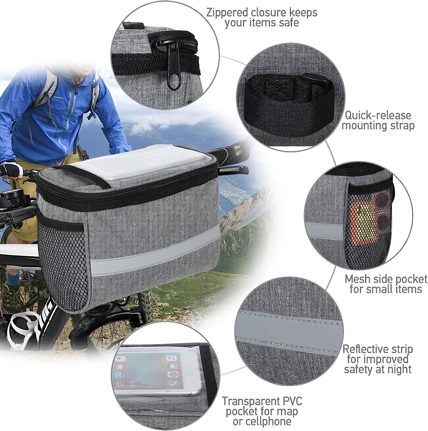 Handlebar Bags for Bikes - Bicycle Front Waterproof Basket Cycling Organiser UK