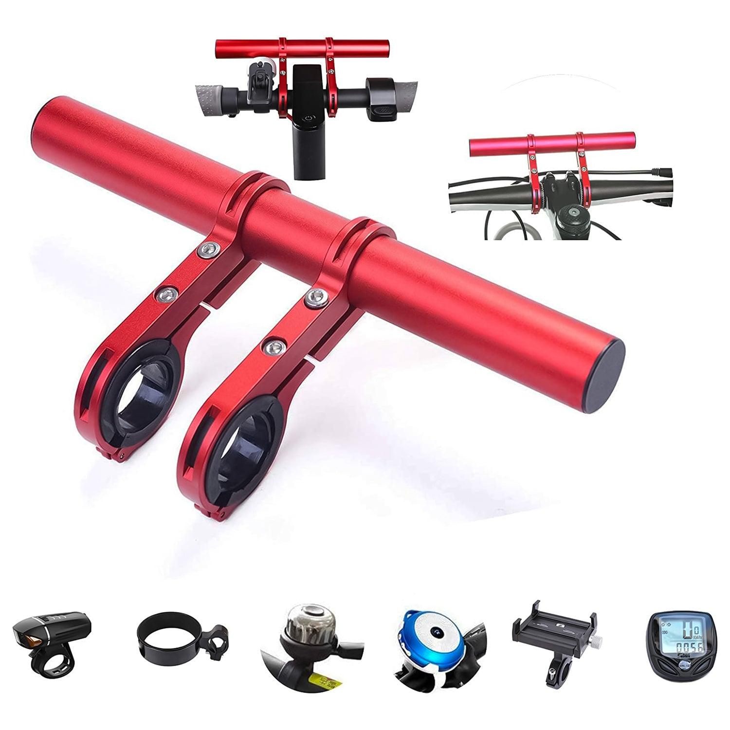 Bike Handlebar Extender - 2PCS Clamp Brackets and 1PC Hex Wrench, Aluminum Universal Bicycle Handlebar Extension for Bicycle Light, Speedometer