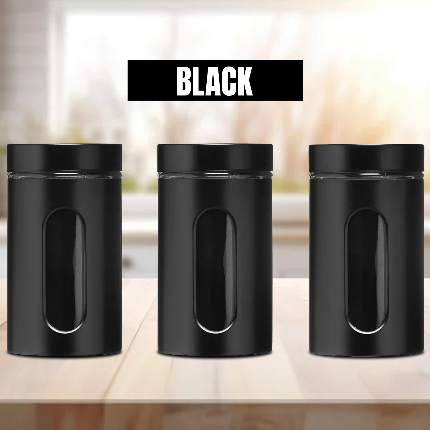 Black Kitchen Canister set
