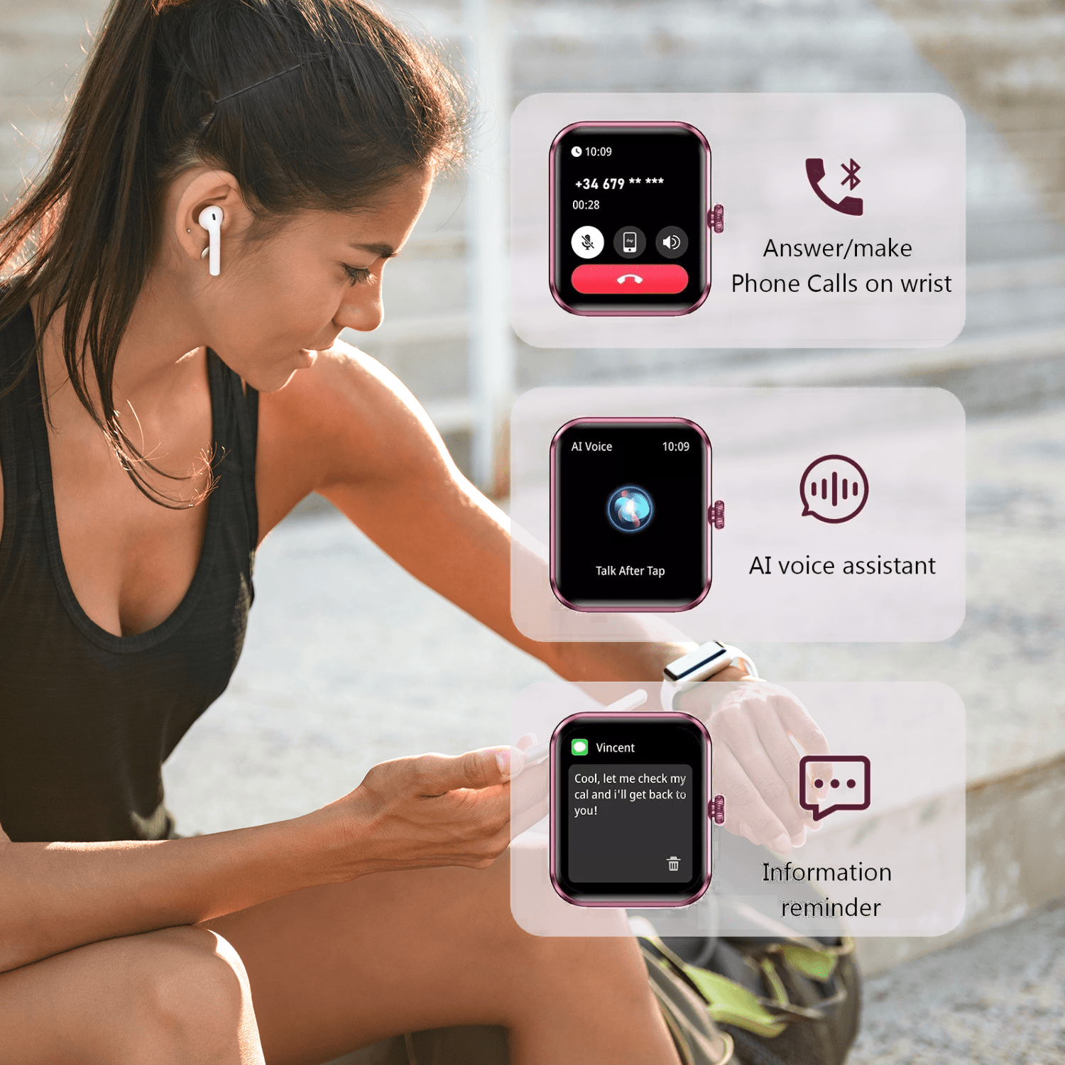 Bluetooth fitness tracker watch