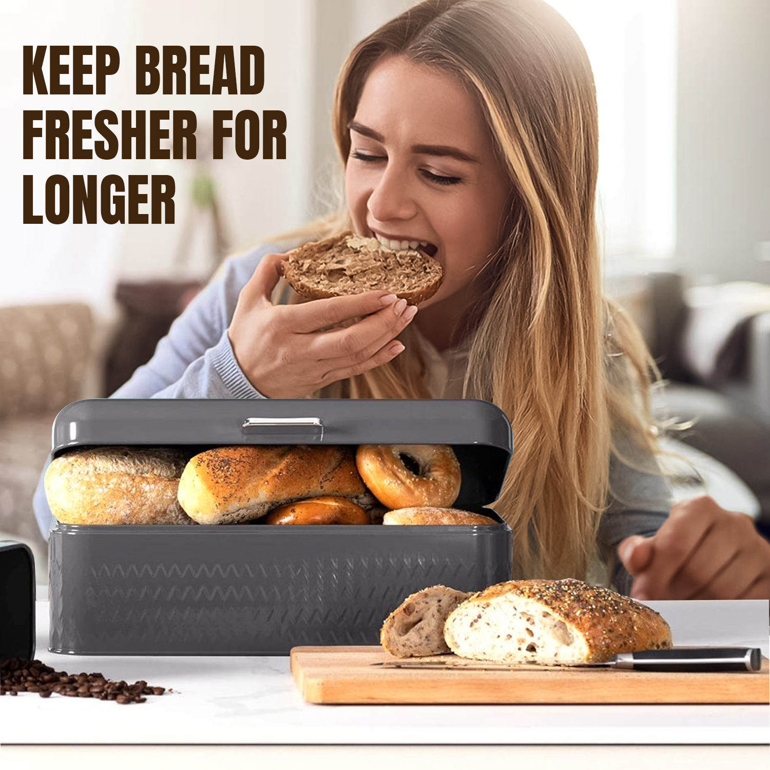 Bread bin set with kitchen storage containers