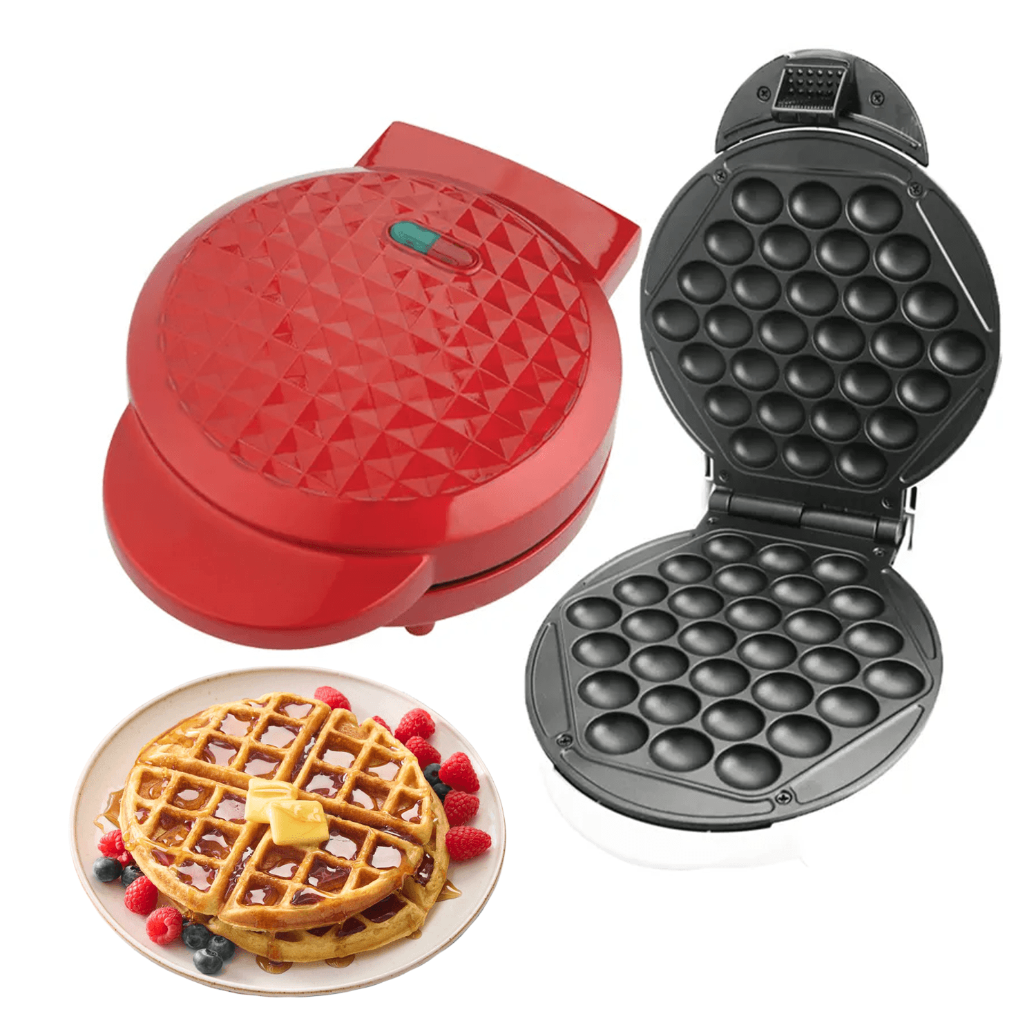 Bubble waffle machines