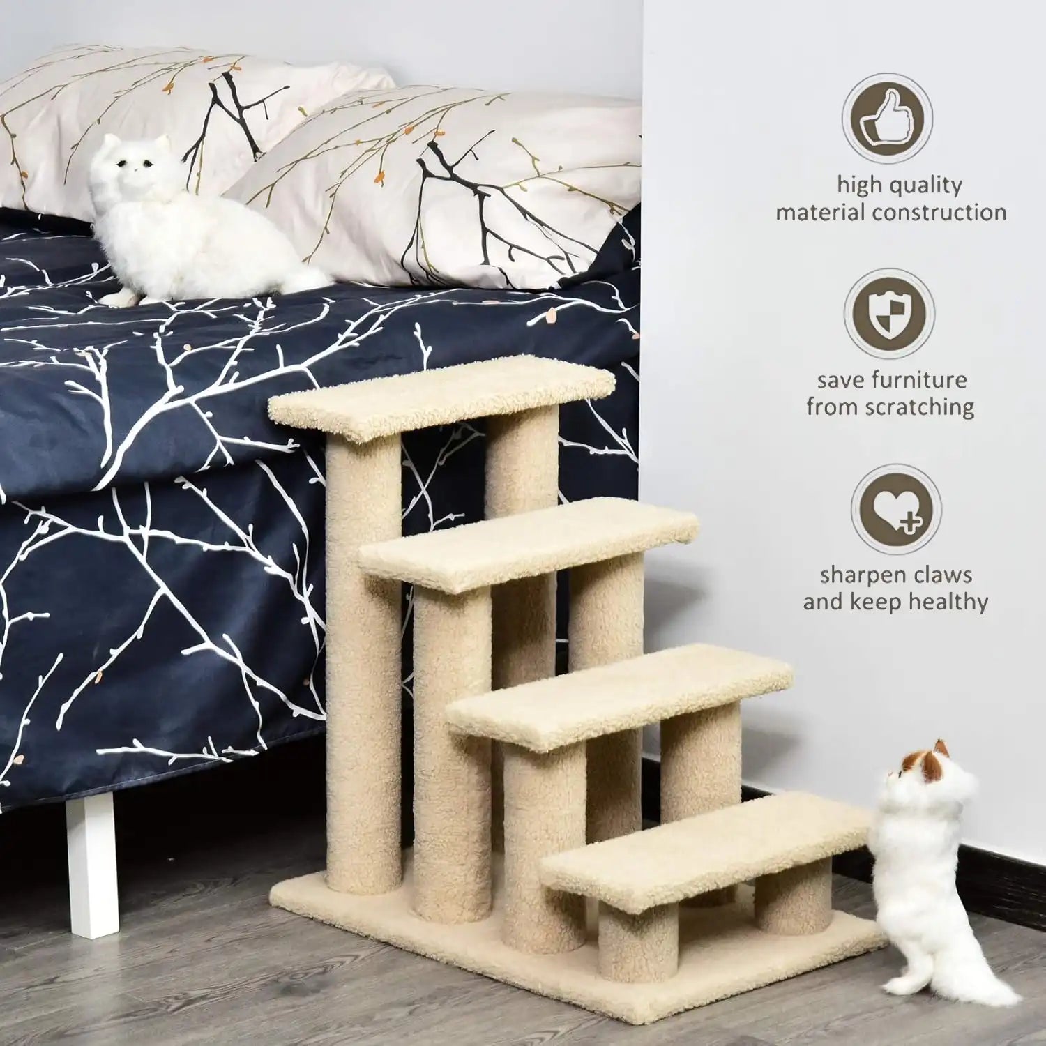 Cat bed stairs for easy access to high surfaces