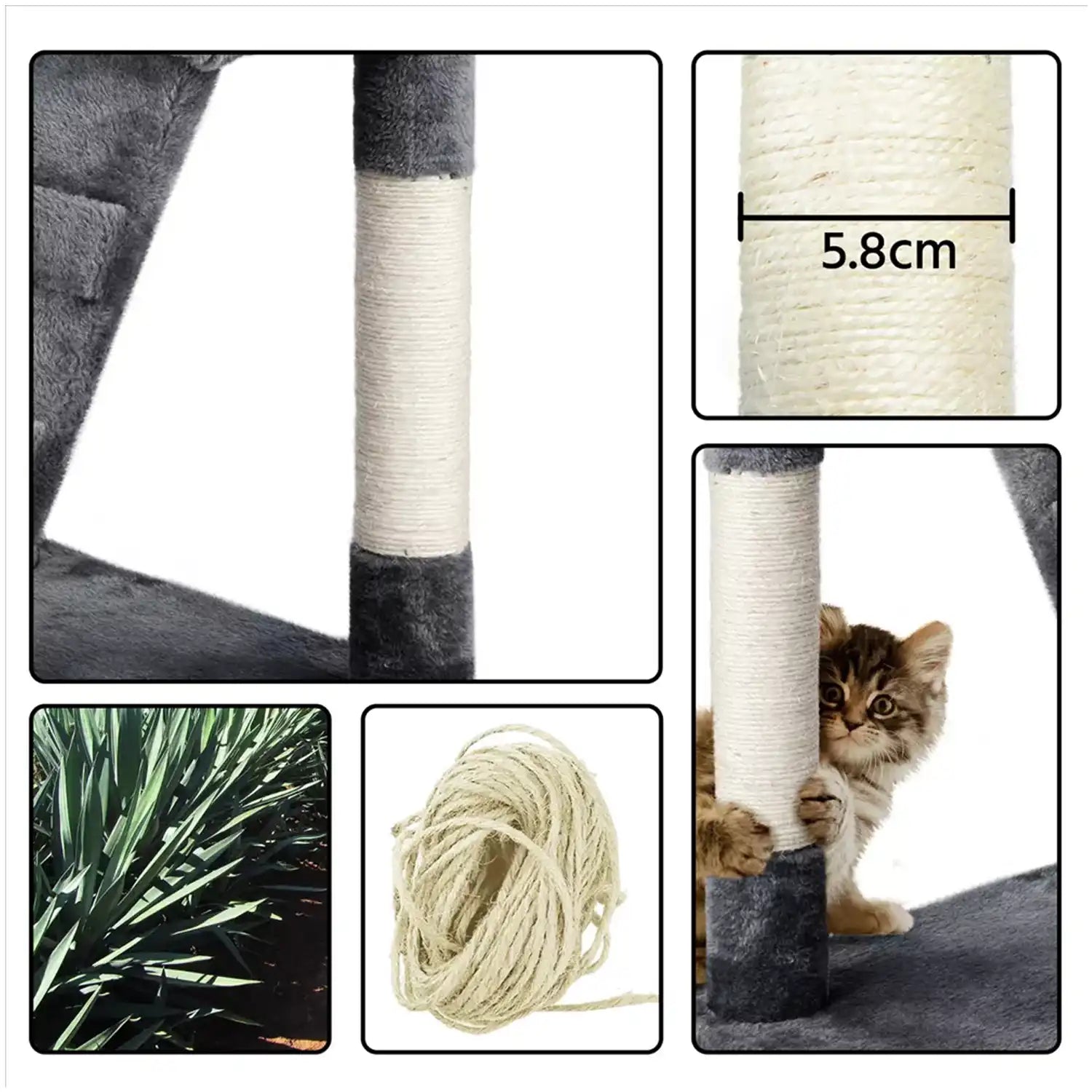 Cat tree with integrated scratching posts for active cats