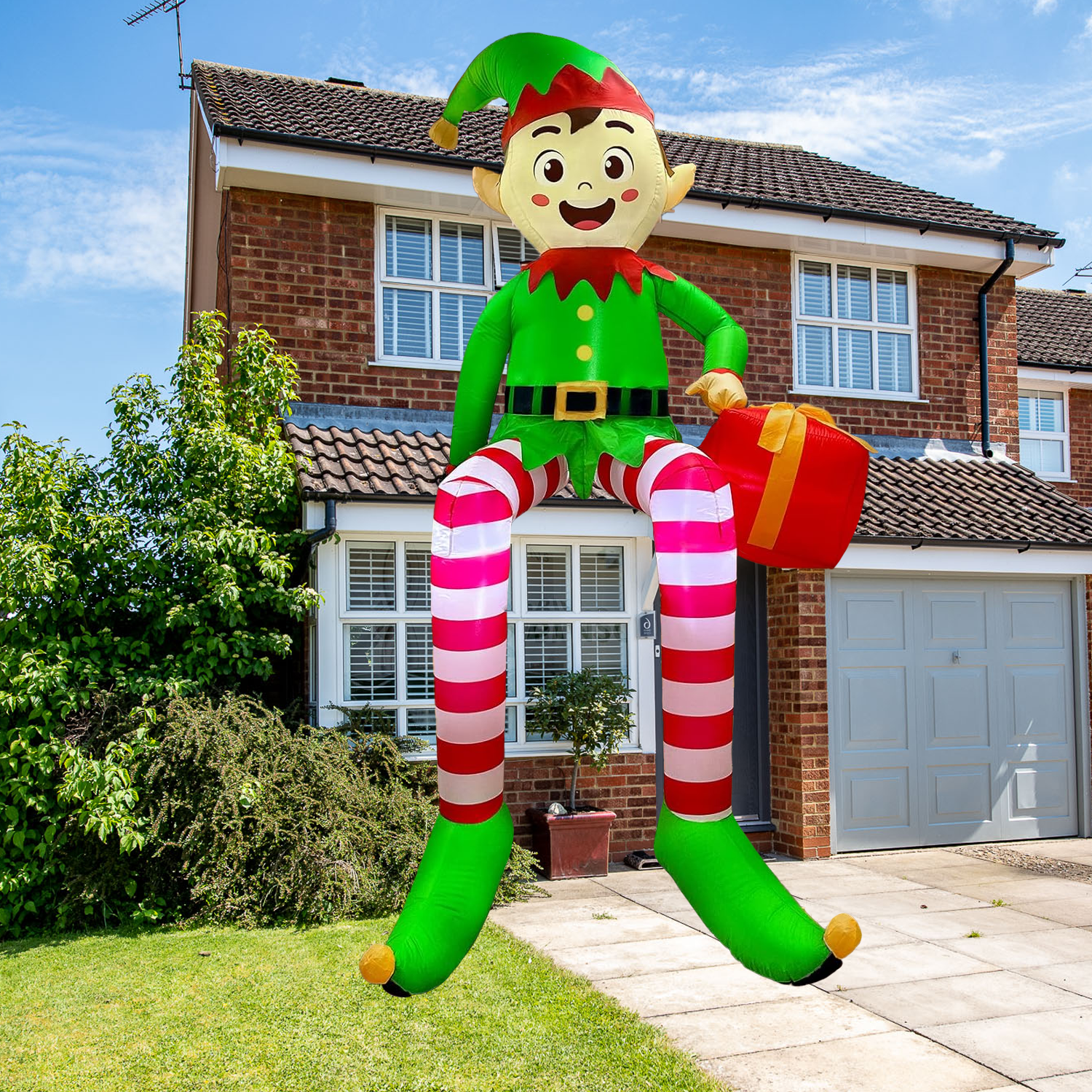 Christmas Inflatable Sitting Elf