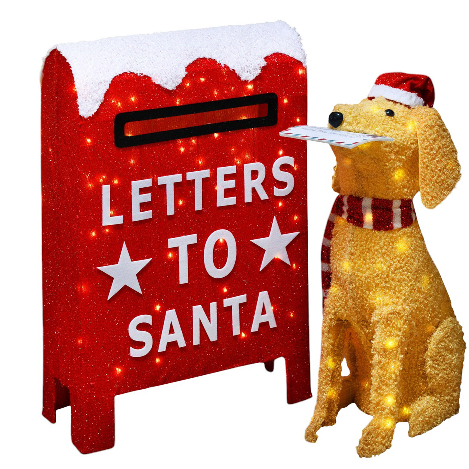 Christmas light up post box