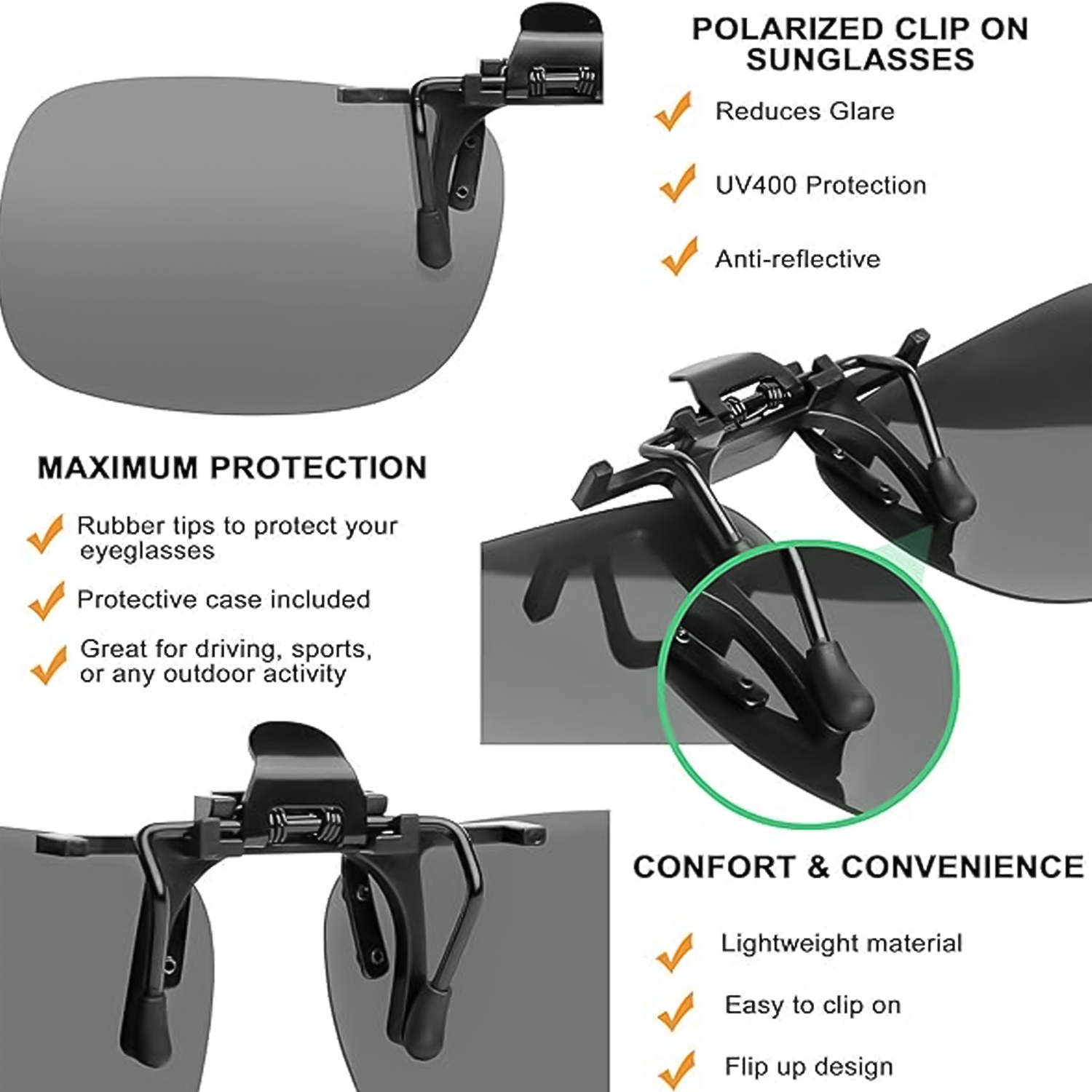 Clip on sunglasses for prescription glasses