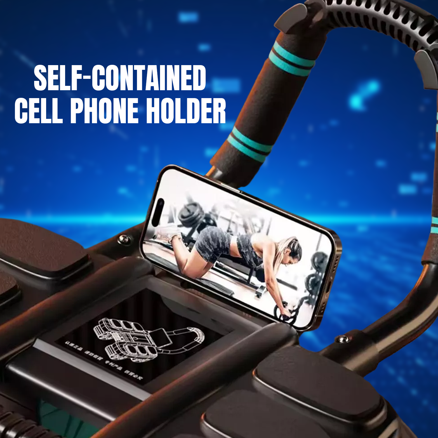 Compact fitness roller for abdominal workouts