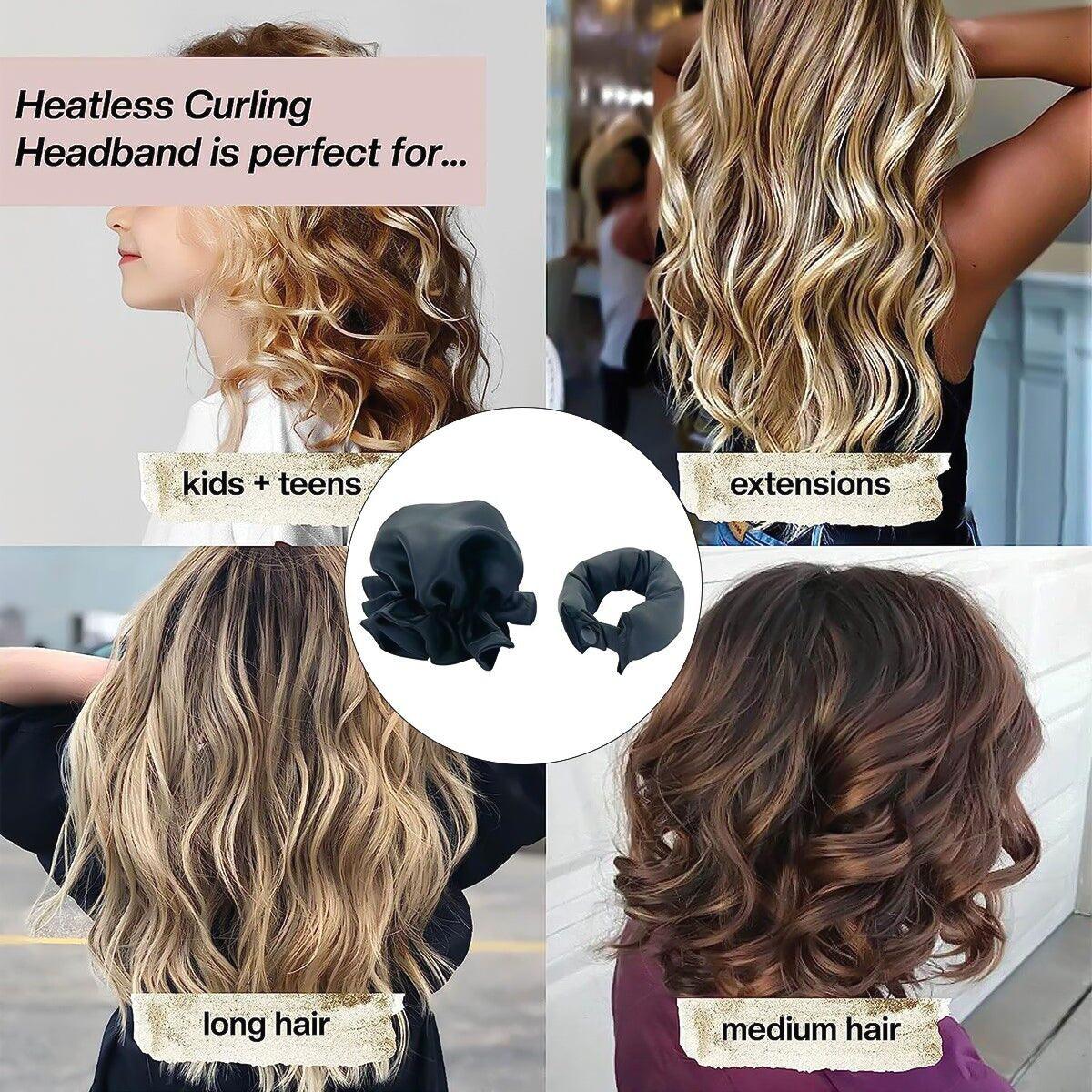 Silk Heatless Hair Curlers - Curler Satin Rollers Set Heatless Curling Hood