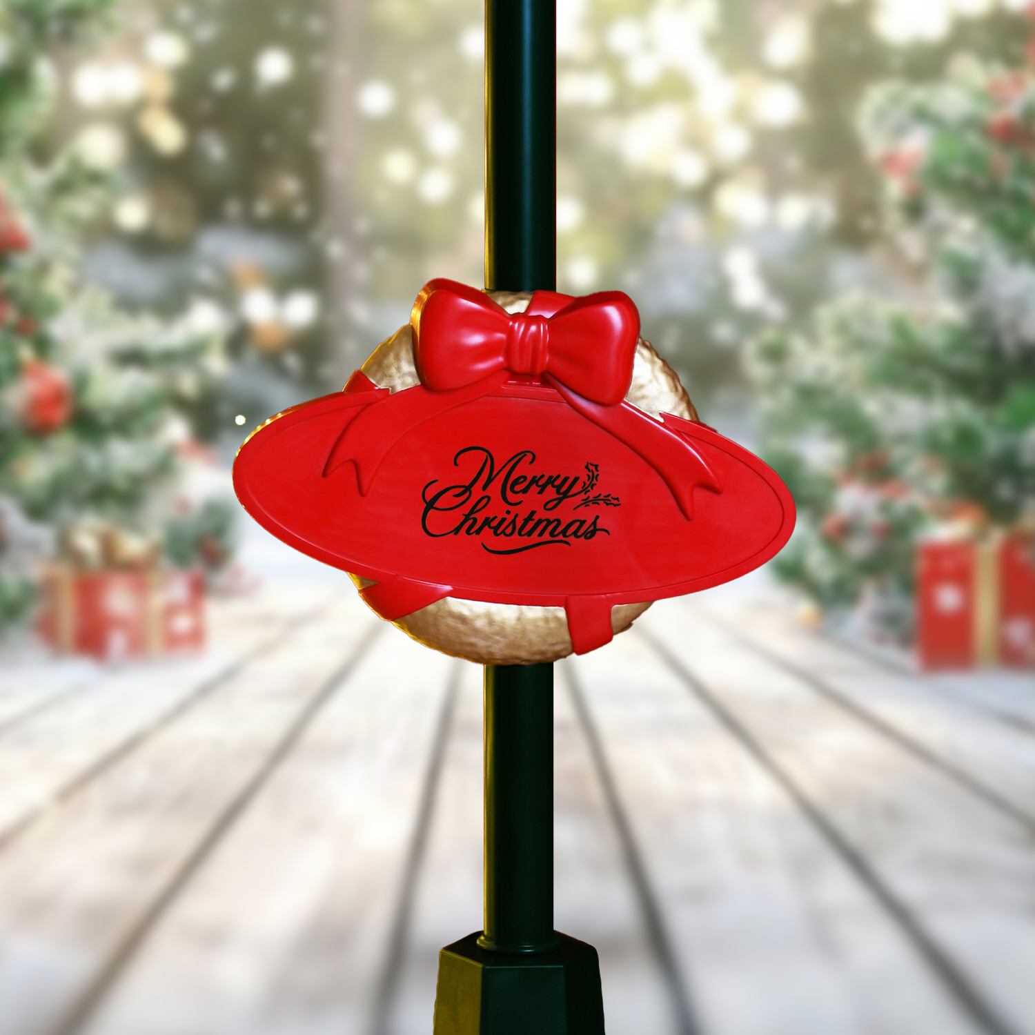 Decorative holiday lantern with Santa and music