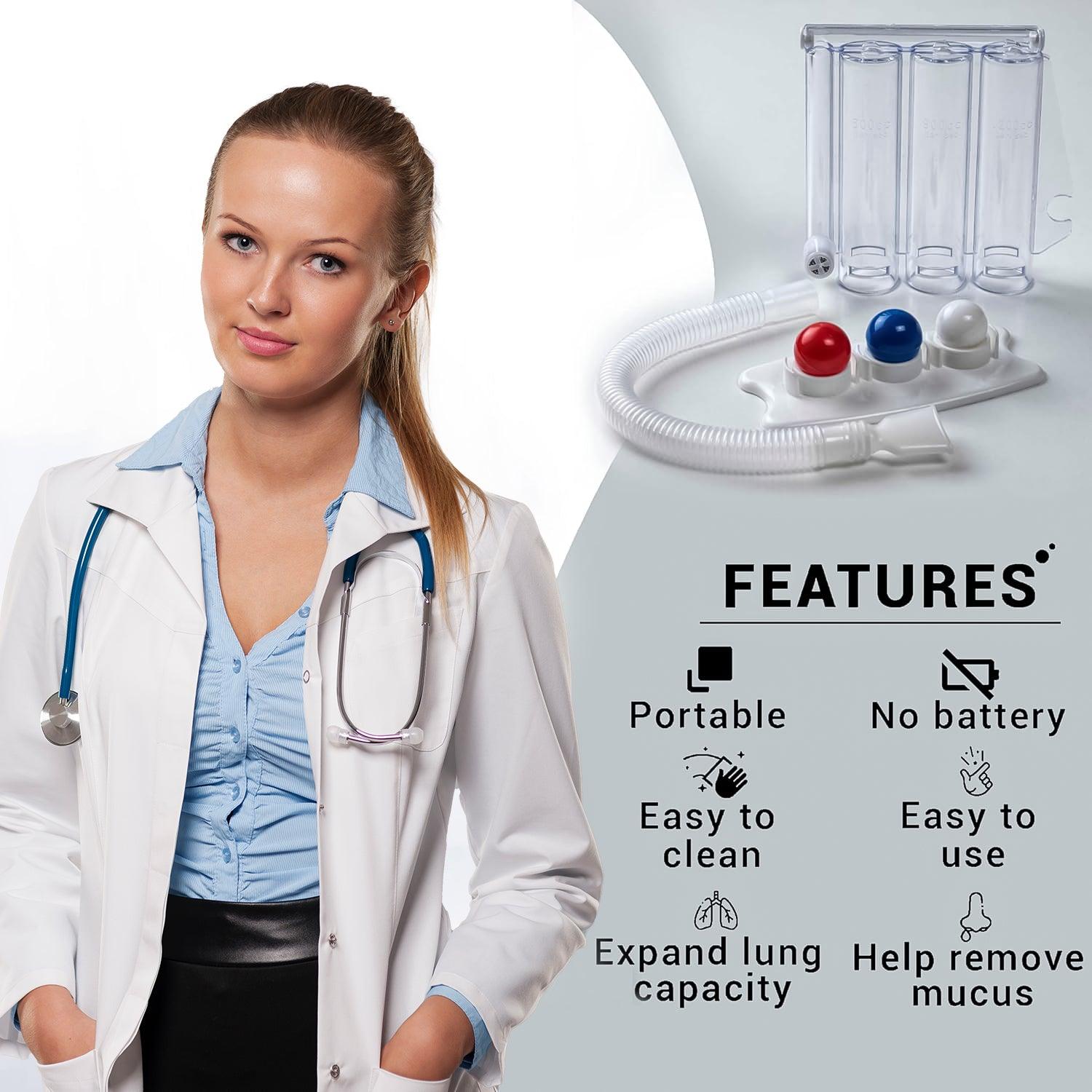 Best Lung Exercise Device - Three-ball Breathing Trainer Lung Respiratory Exerciser