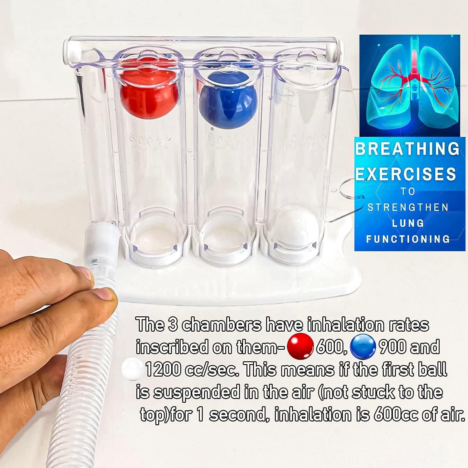 Best Lung Exercise Device - Three-ball Breathing Trainer Lung Respiratory Exerciser