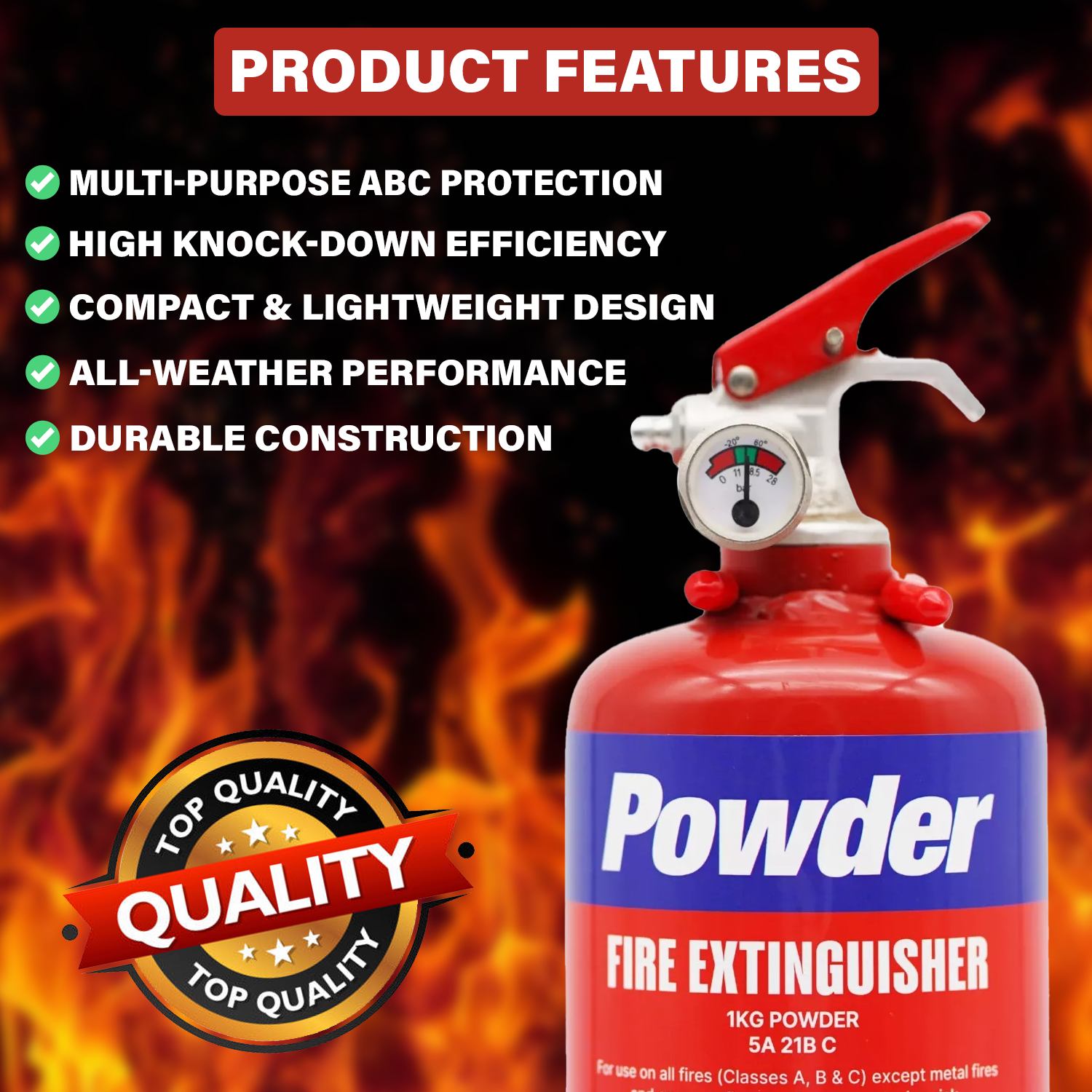 Dry chemical extinguisher for electrical fires