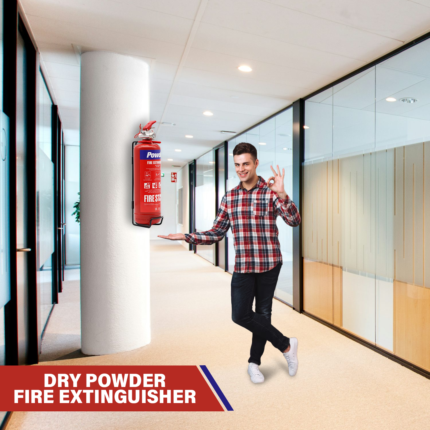 Dry powder fire extinguisher for home and office