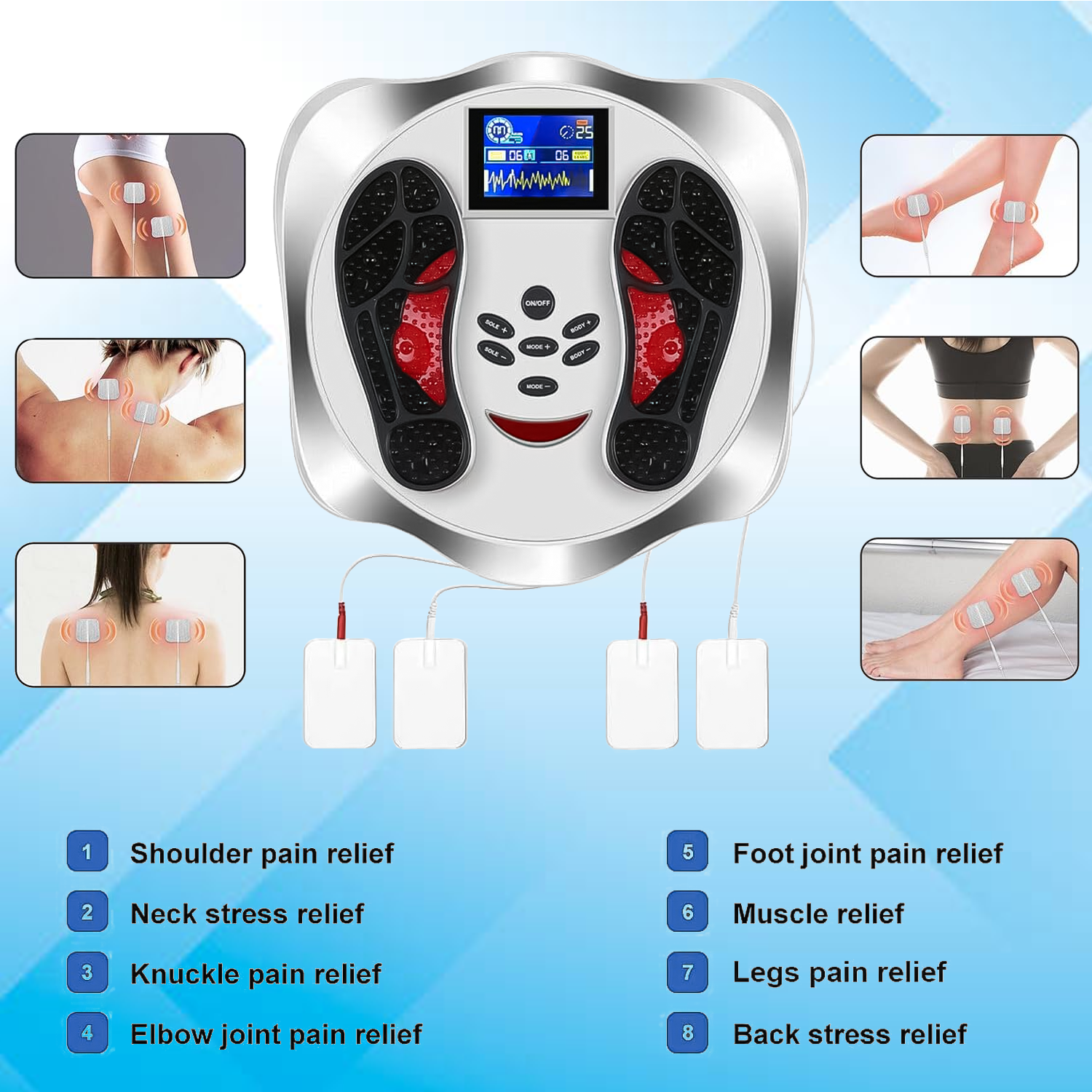 EMS foot massager for pain and swelling