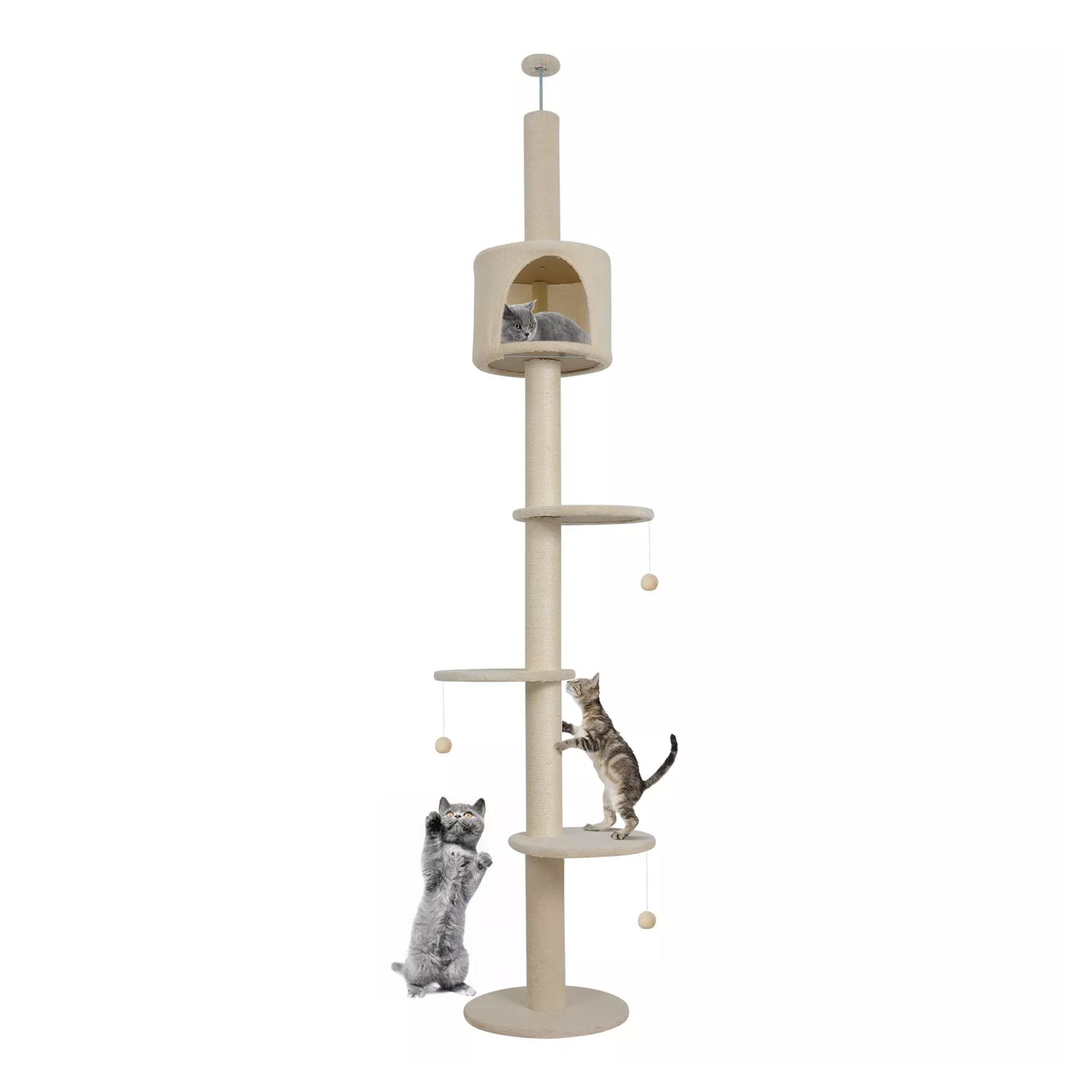 Eco-friendly and sturdy floor-to-ceiling cat tower