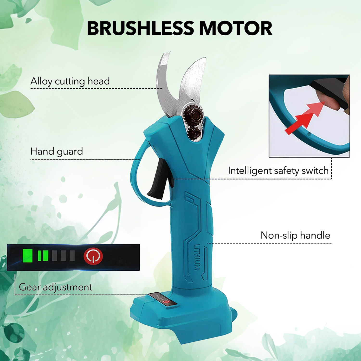 Electric pruner shear for gardening and trimming