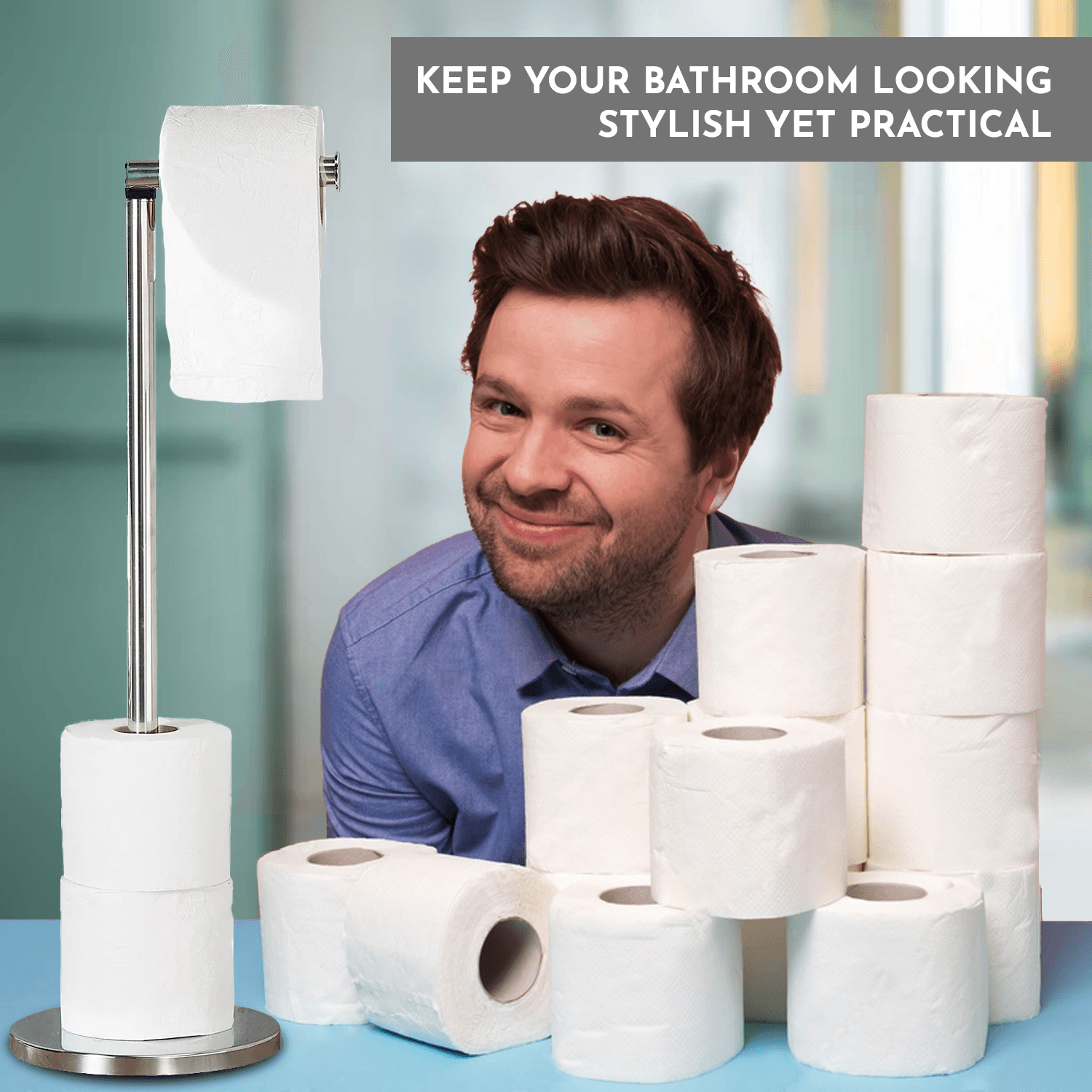 Elegant standing toilet paper holder