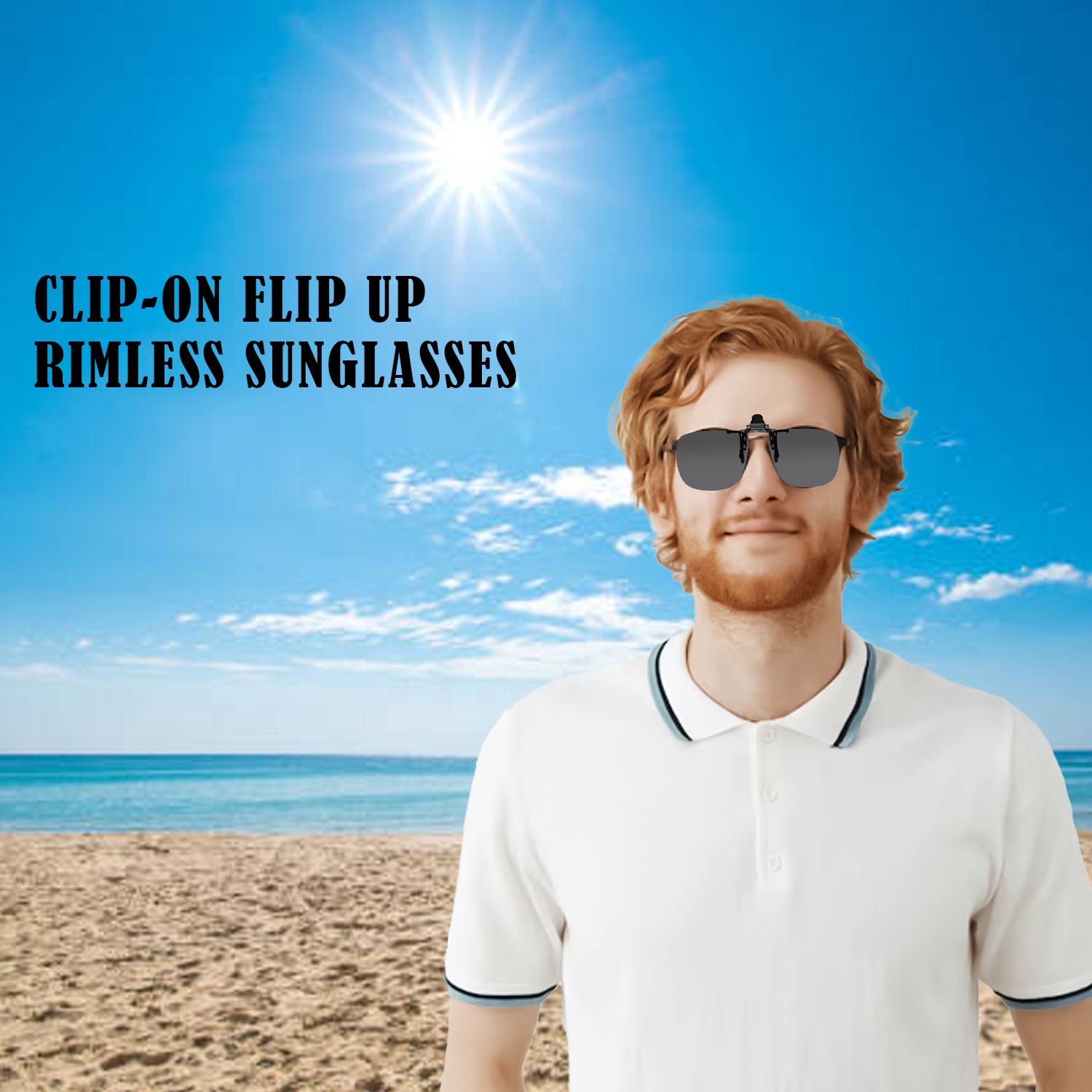 Flip-up clip on sunglasses for outdoor use