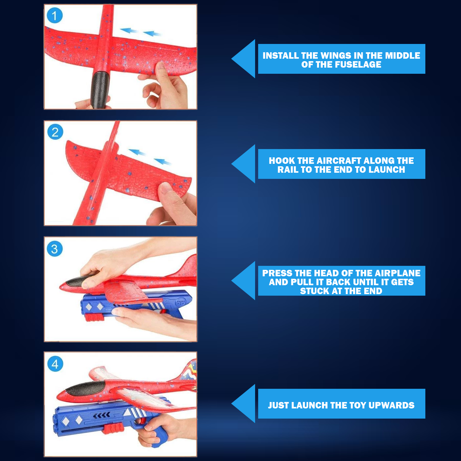 Foam glider plane launcher set