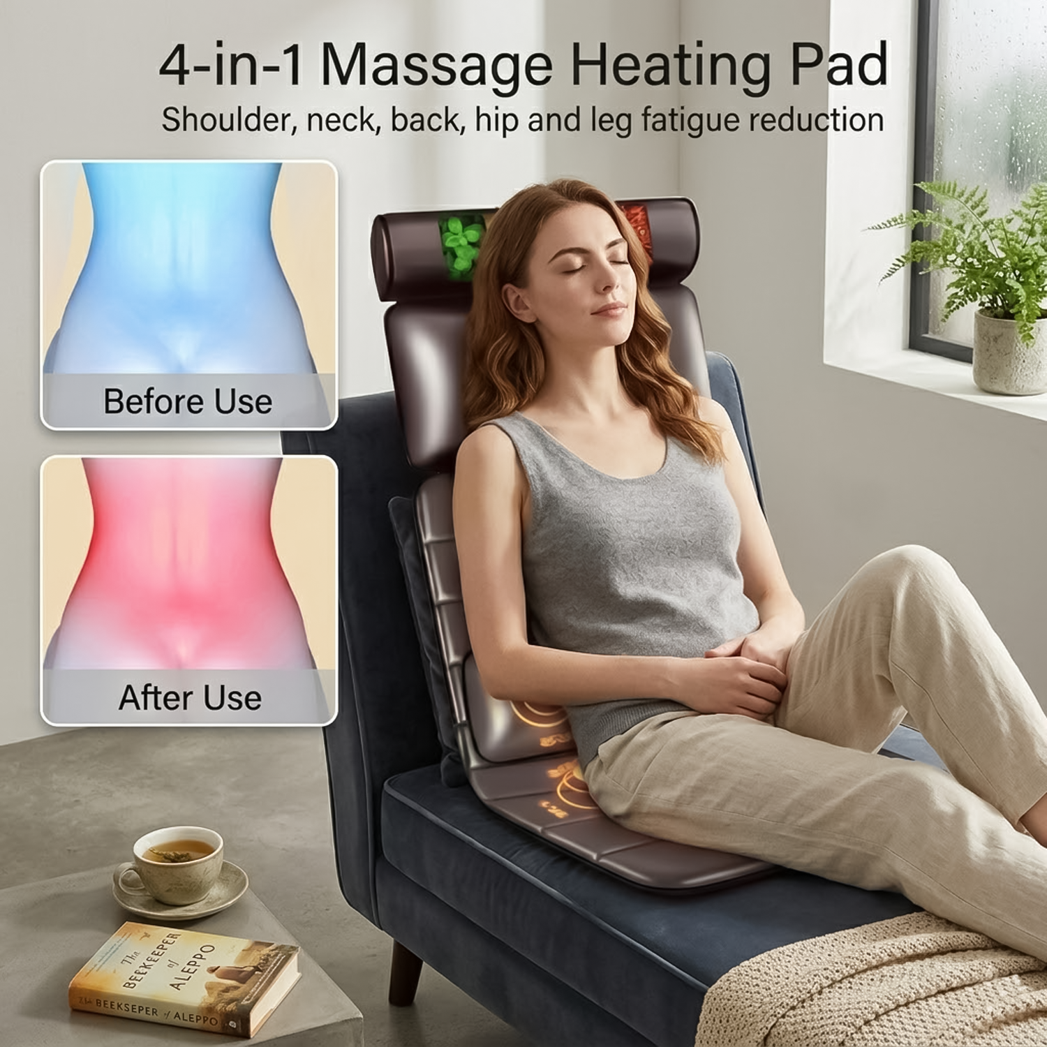 Full body massage mattress with heat and multiple massage modes