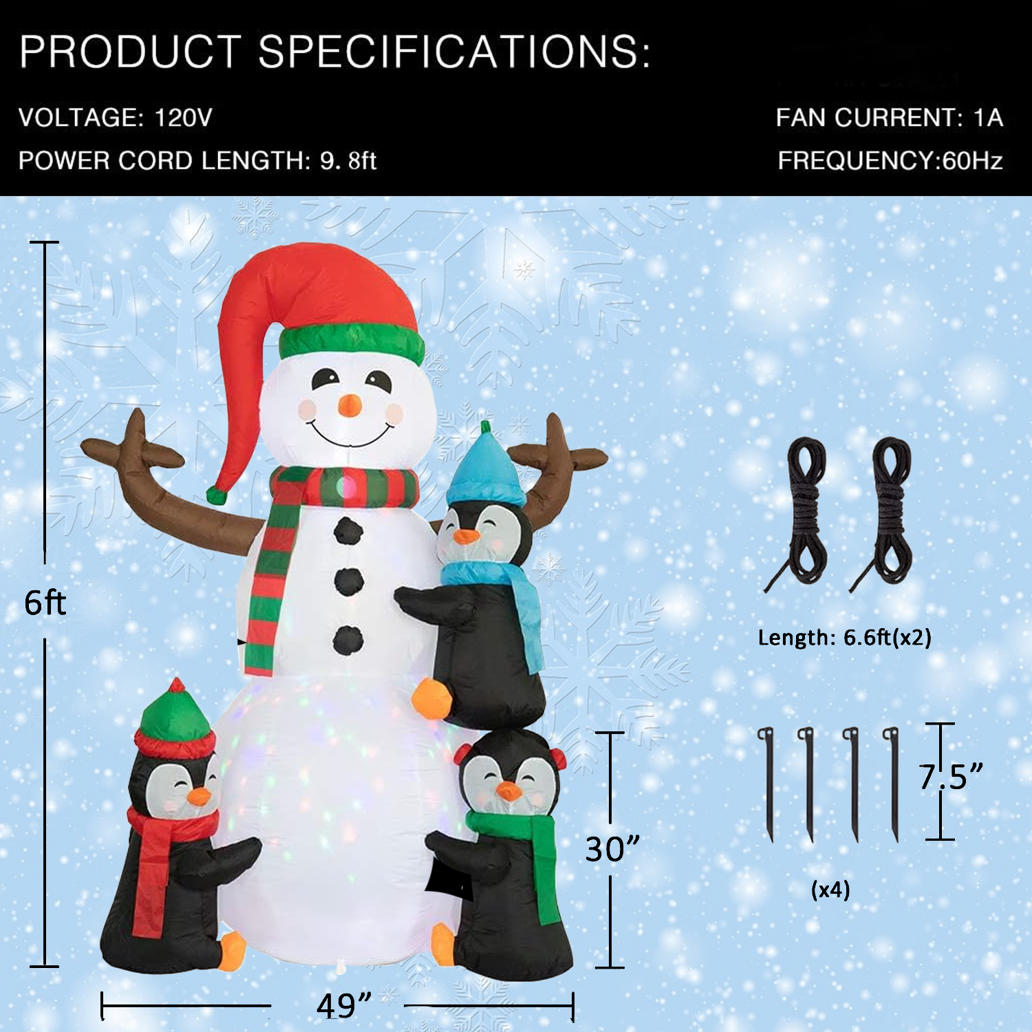 Giant Christmas inflatable snowman for front yard