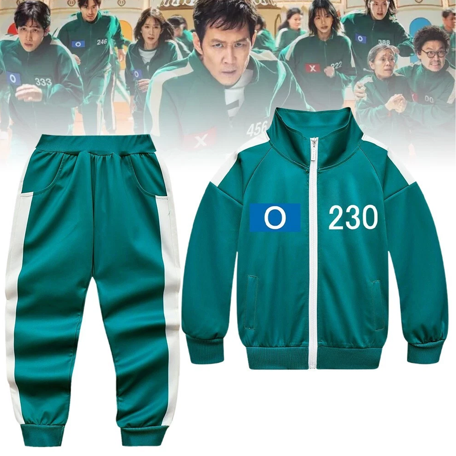 Green Squid Game player tracksuit costume