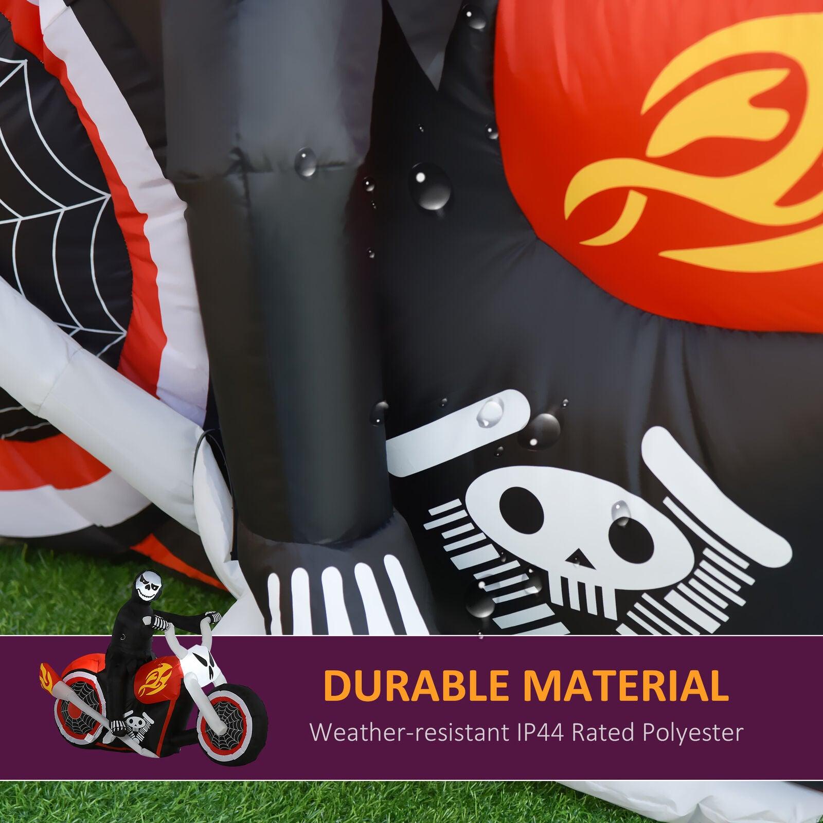 Grim Reaper Motorcycle Halloween - 1.8m Inflatable Grim Reaper Motorcycle Halloween