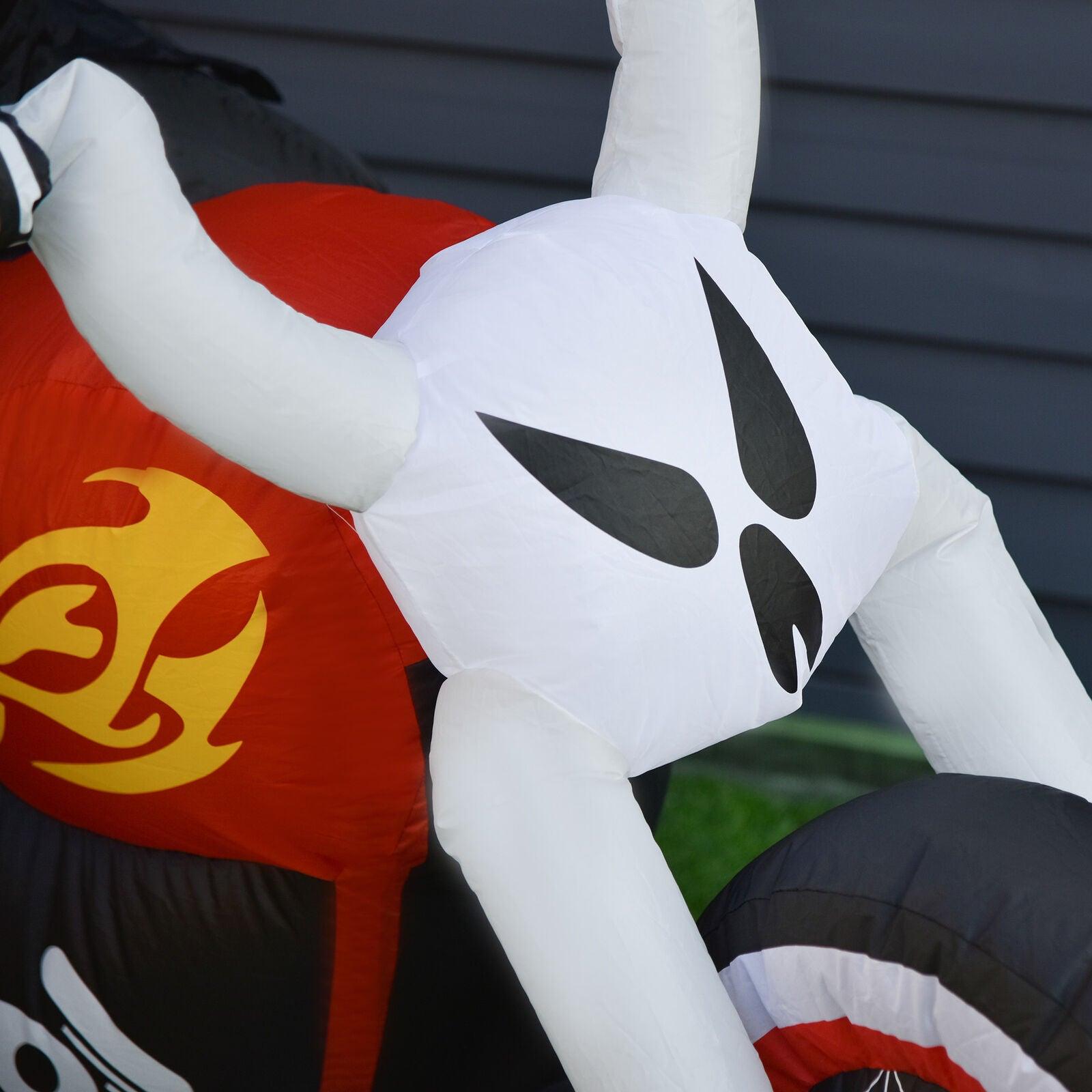 Grim Reaper Motorcycle Halloween - 1.8m Inflatable Grim Reaper Motorcycle Halloween