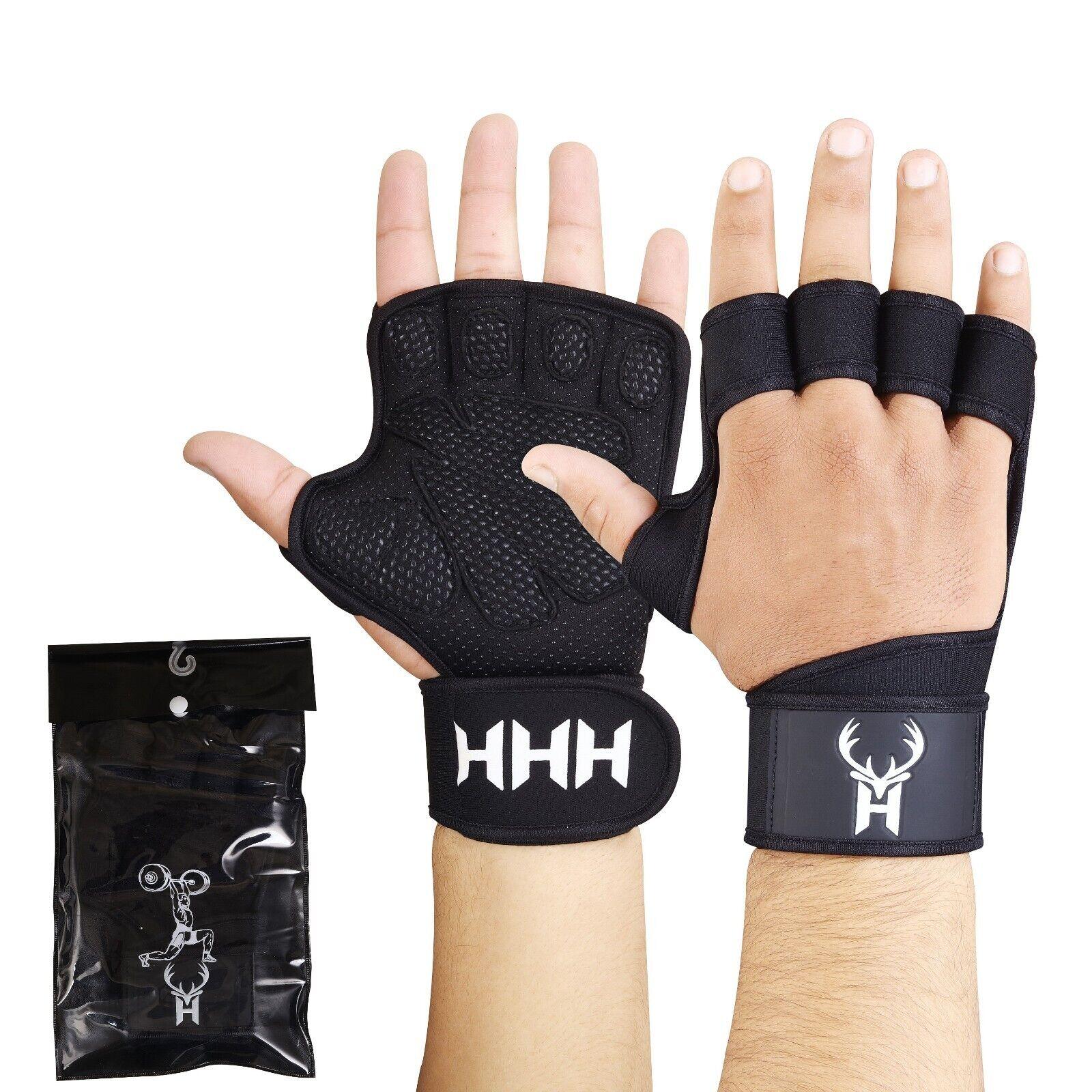 Gym Gloves Wrist Support - Weight Lifting Gym Gel padded Gloves strap