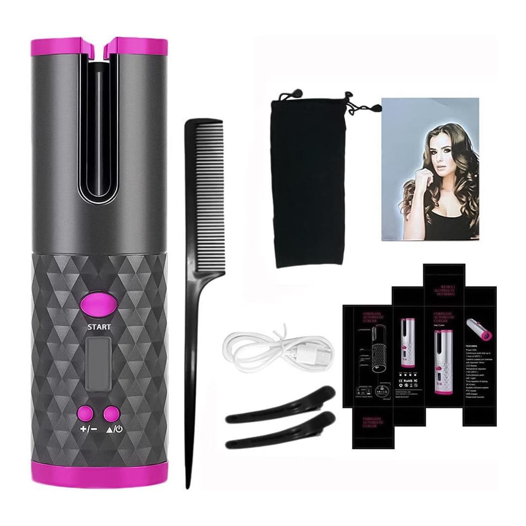 Cordless Automatic Hair Curler UK - LCD Wireless Rotating Ceramic Waver