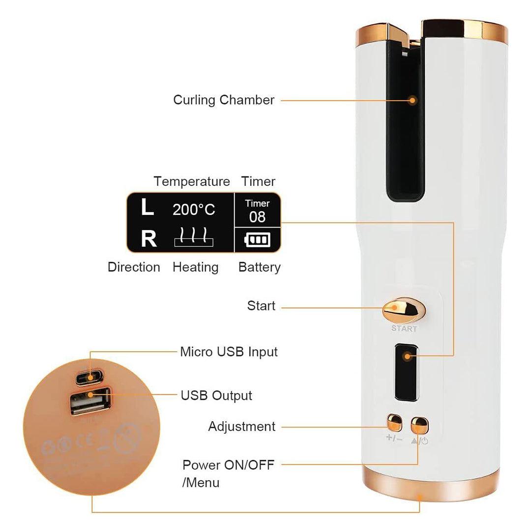 Cordless Automatic Hair Curler UK - LCD Wireless Rotating Ceramic Waver