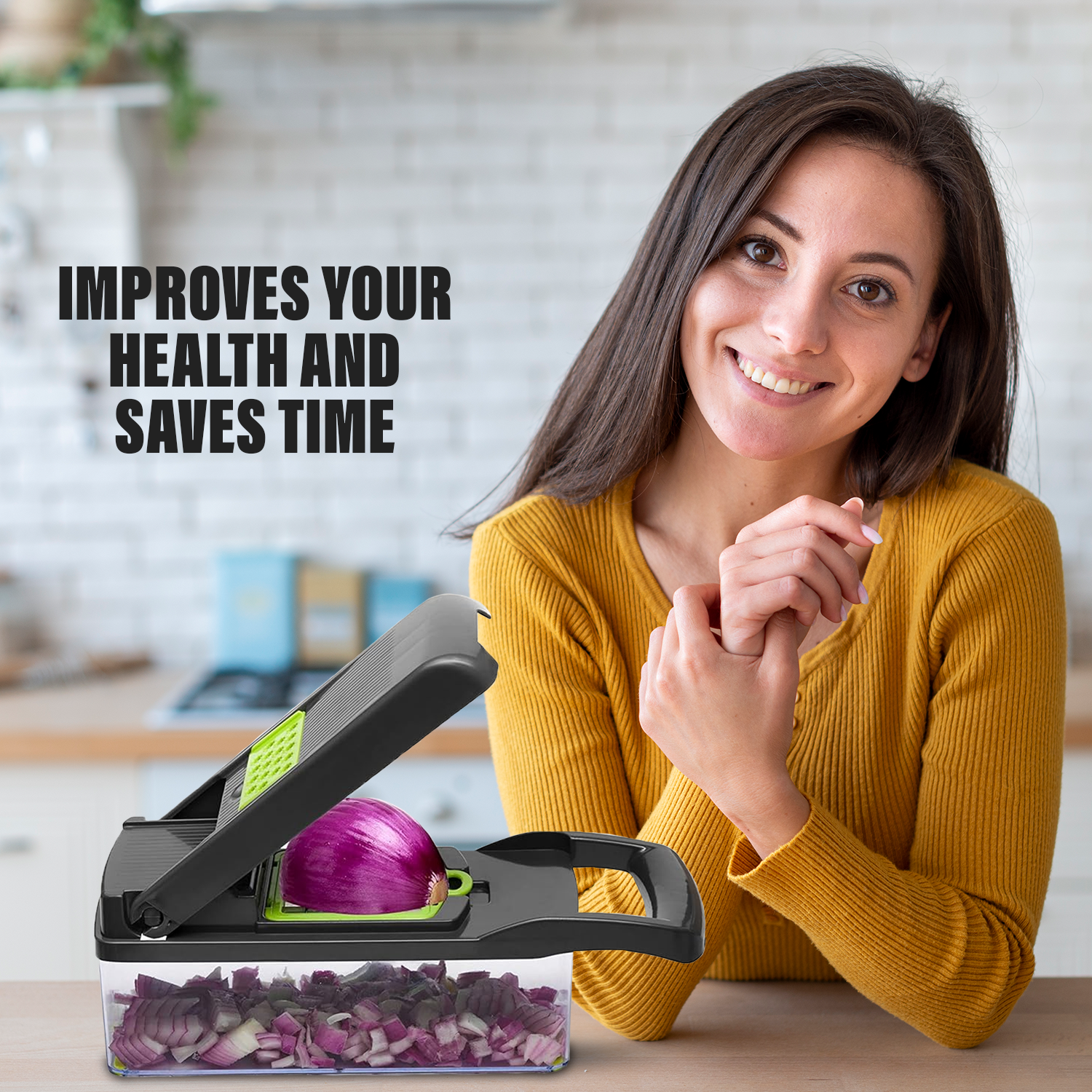 Handheld chopper for vegetables and fruits